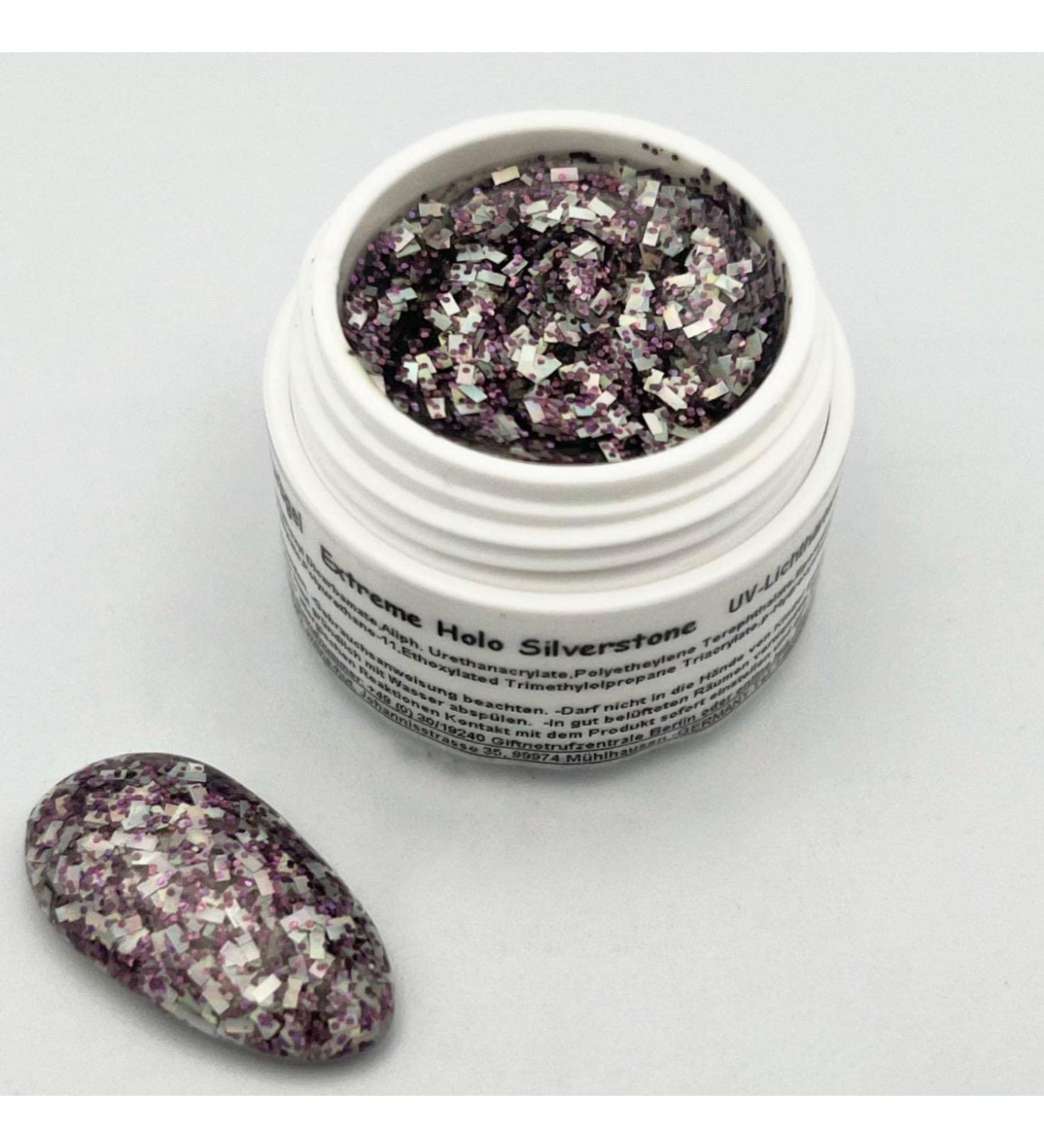 5ml UV Exclusiv Big Glitter Gel Extreme Holo Silverstone