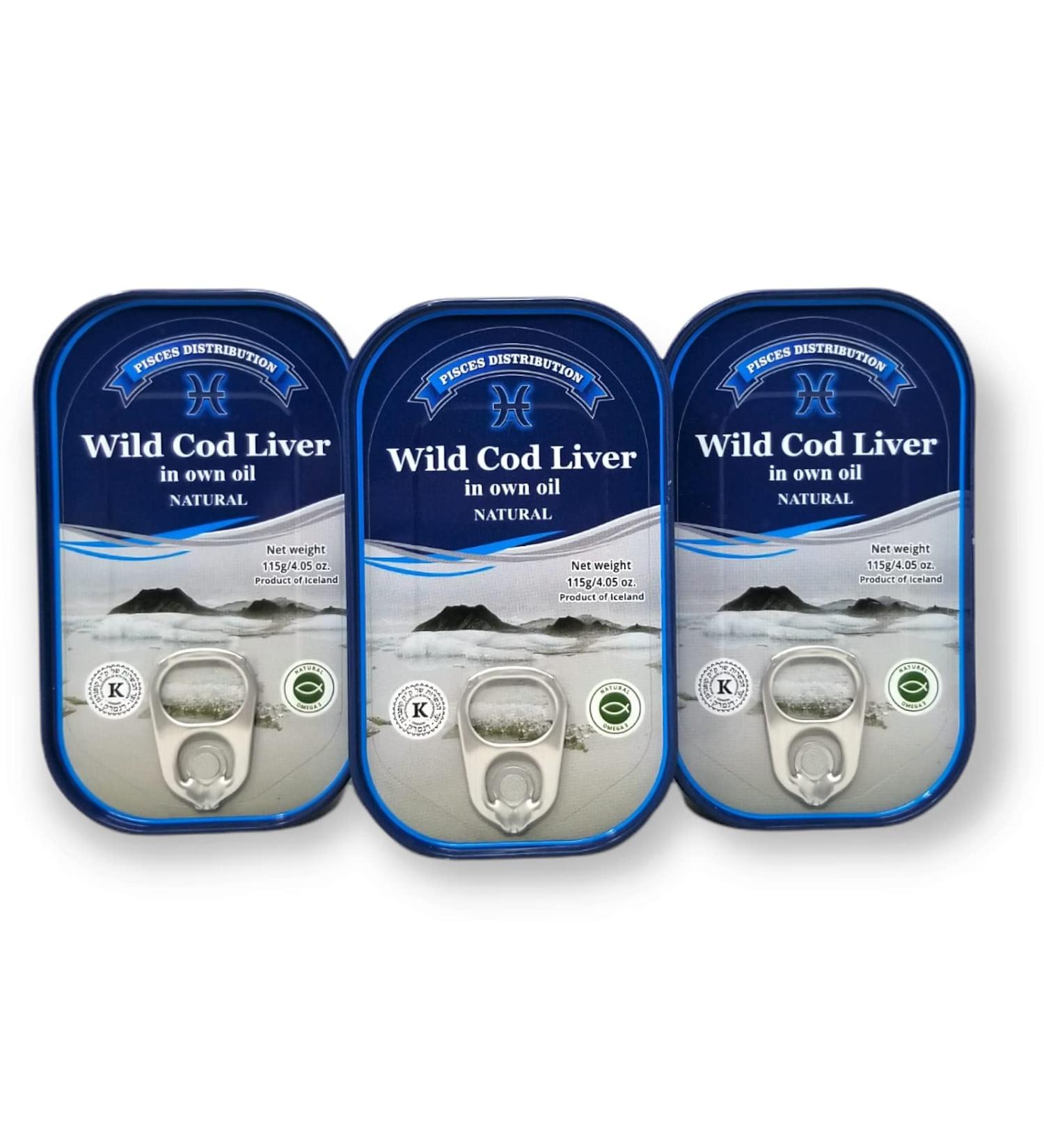 Pisces Icelandic Wild Cod Liver 4.05oz/115g Pack of 3 - 3 Pack 4.05 Ounce - Buy Online on GoSupps.com