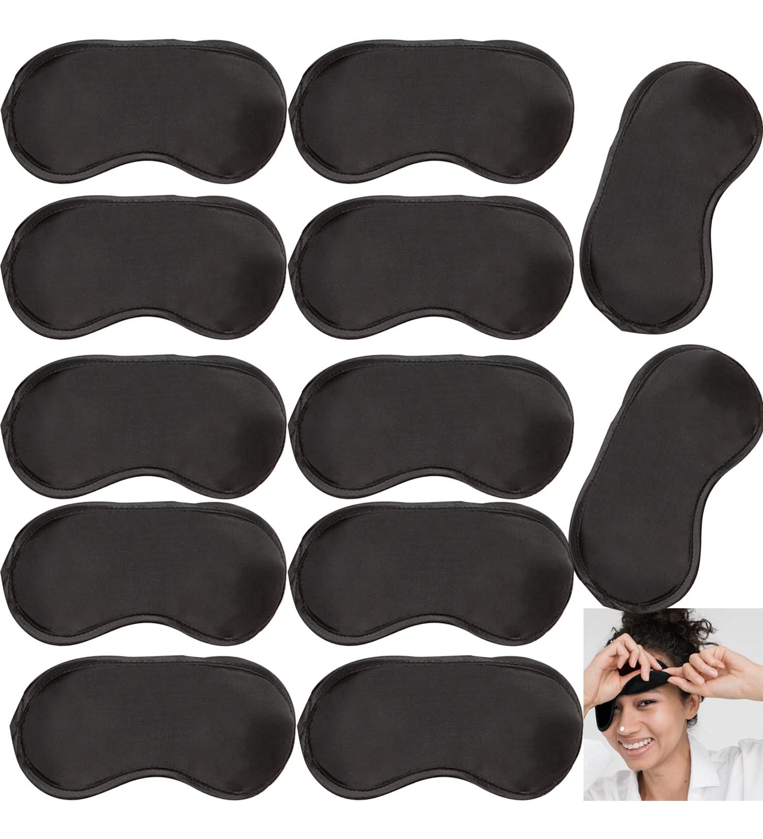 12 Pack Adjustable Blindfold Eye Masks for Team Games, Travel, Sleep Party - Black for Women Men Kids - Buy Online on GoSupps.com