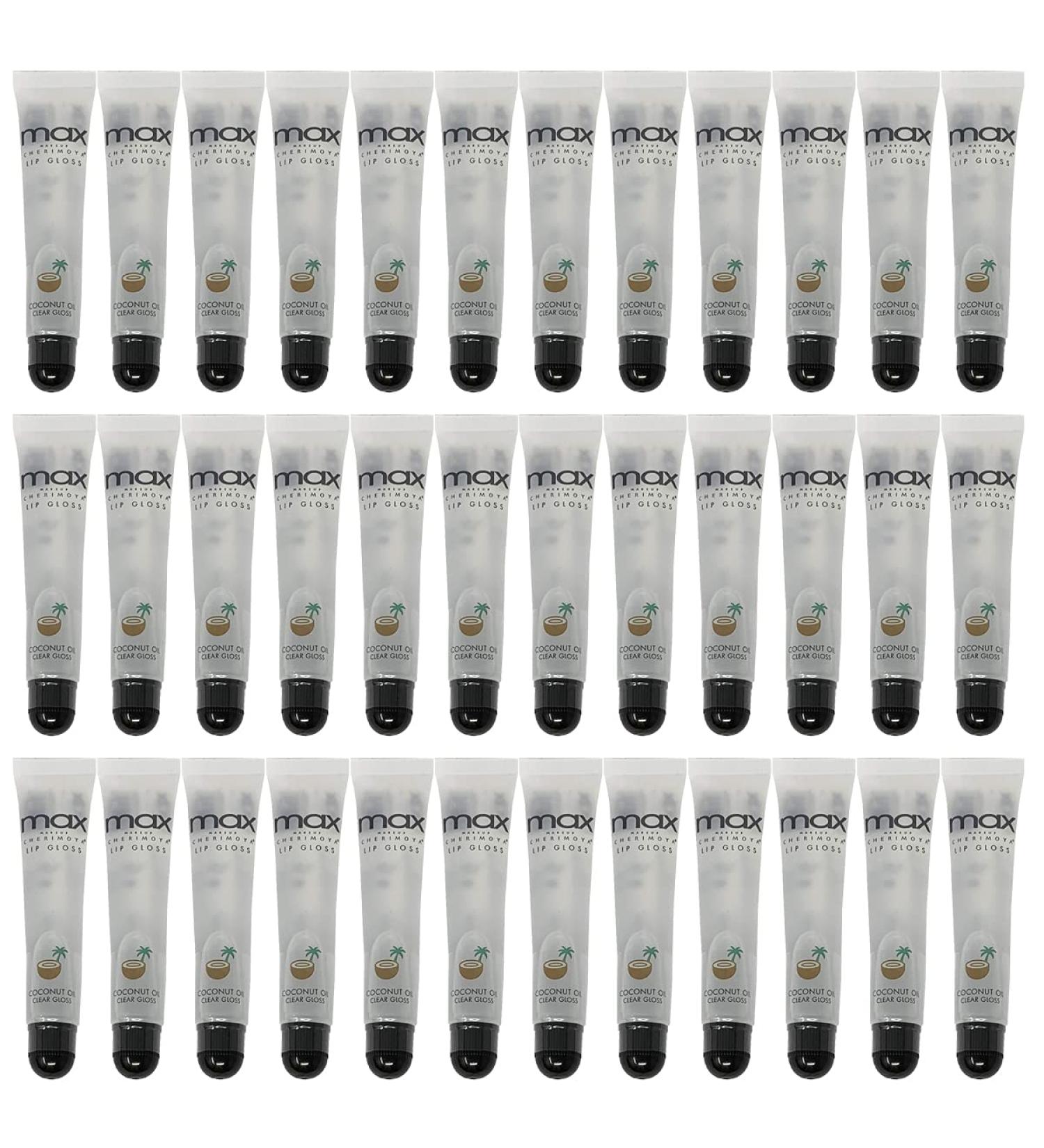 Cherimoya MAX Makeup Clear Lip Polish bulk (36 Pieces) Coconut