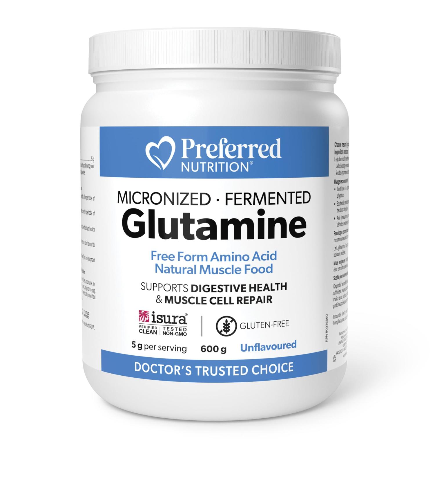 Preferred Nutrition Glutamine 600g Powder - L-Glutamine Powder Supplement taken for Muscle Building Muscle Repair Digestive Gut Health Muscle Recovery and Support Immune System - Buy Online on GoSupps.com