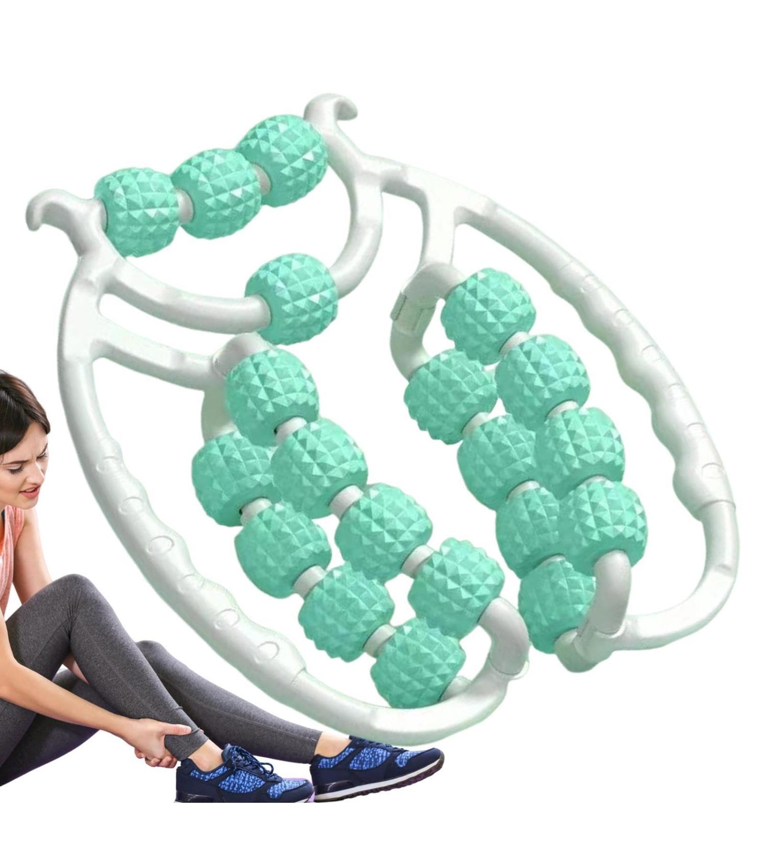 Adjustable Wheels Muscle Roller Massage Device - 15 Rolls 360 Rotation Non-Slip Relaxation for Legs Neck Hands and Arms - Ideal for Yoga Bodybuilding & Indoor Sports - 20 Round Green - Buy Online on GoSupps.com