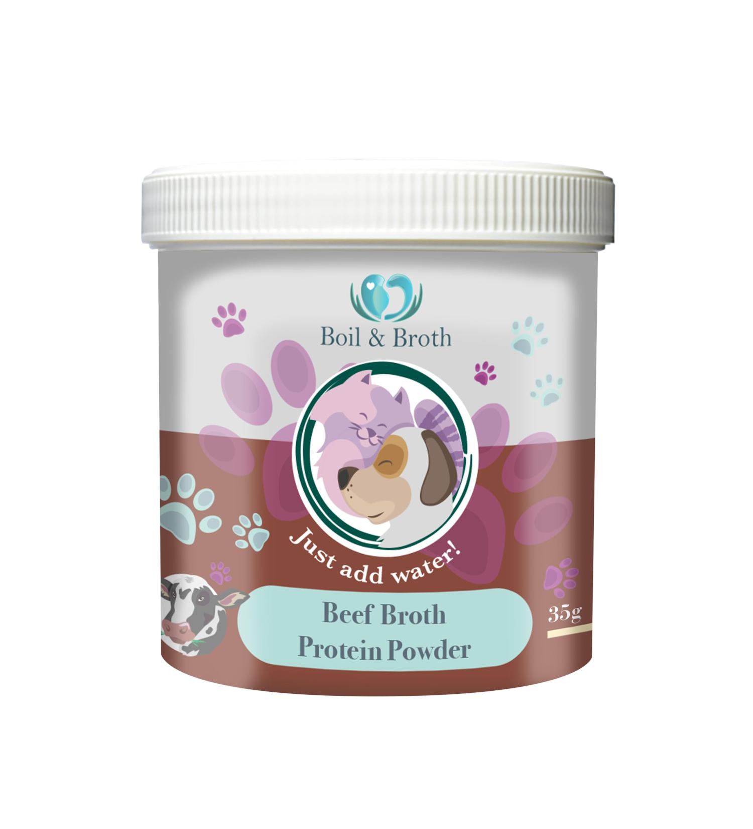 Boil & Broth Beef Broth Powder for Dogs - 100% Pure Protein | Type II Bovine Collagen | British Grass-Fed | Hip & Joint Support | Digestive Health | 35.00g (Pack of 1) - Buy Online on GoSupps.com