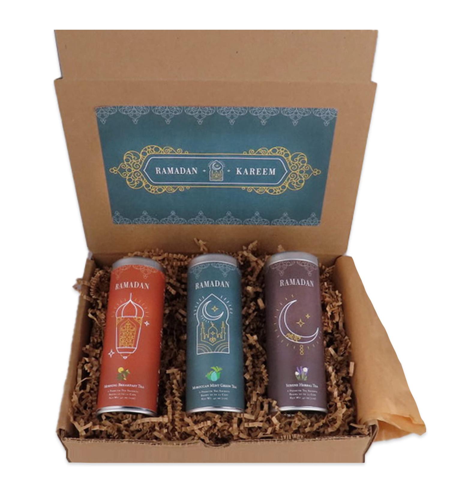 La Tea Dah Ramadan Gift Basket: Gourmet Tea Set with 3 Tins | Fine Assorted Teas | Eid/Ramadan Islamic Gifts - Buy Online on GoSupps.com