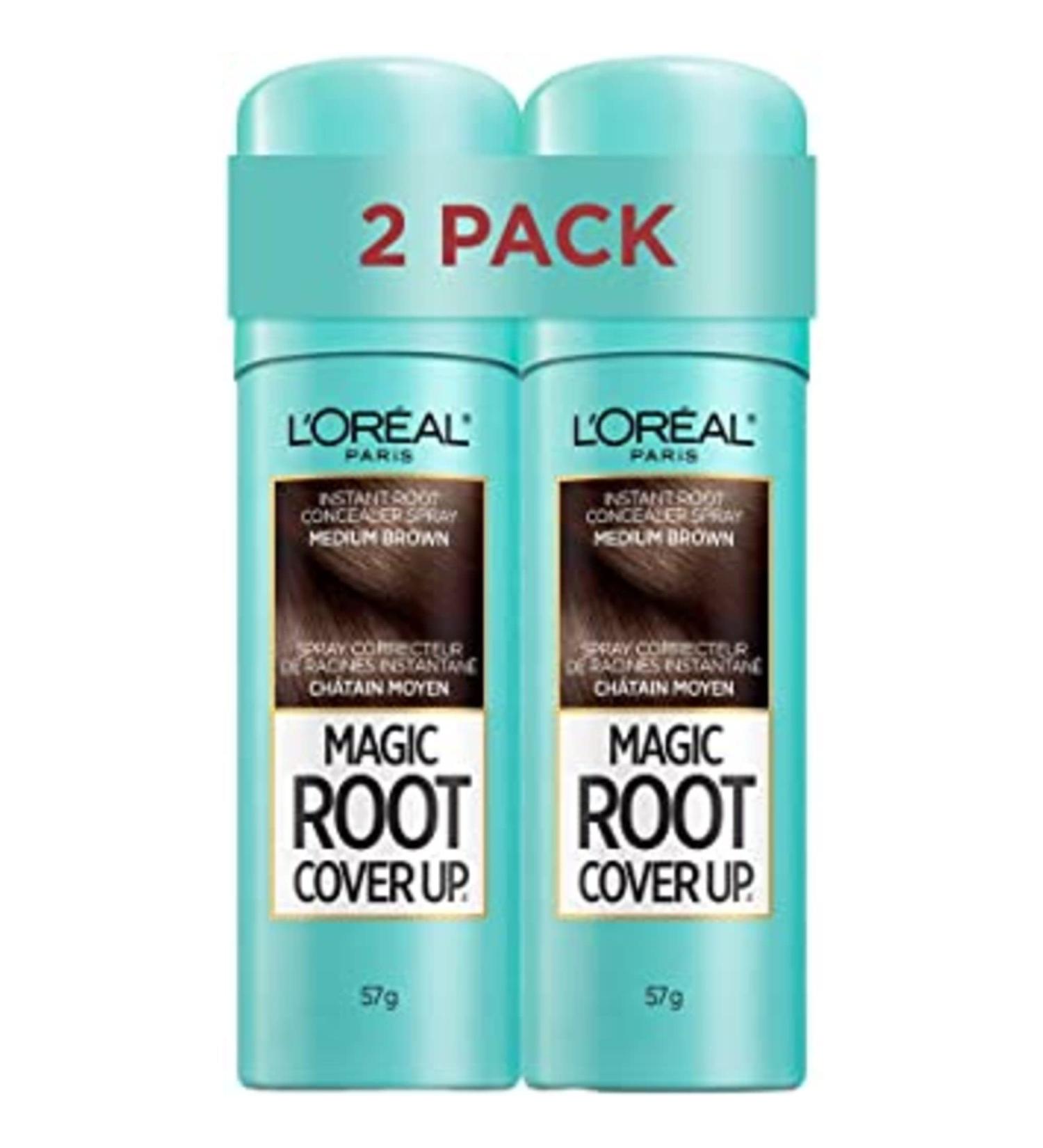 L'Oreal Paris Magic Root Cover Up Temporary Hair Color Medium Brown Instant Root Concealer Spray Hair Dye Duo Pack 2x57g Medium Brown 57 g (Pack of 2) - Buy Online on GoSupps.com
