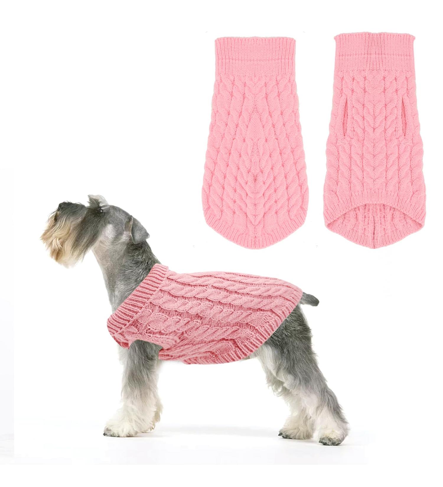 Puppy Knitted Pullover Sweater Dog Turtleneck Winter Knitted Sweater Jacket Puppy Dog Warm Dog Pullover Soft Turtleneck Dog Clothes Vest for Pet Autumn for Puppy Small Dog Medium Dog (M Pink) M Pink1 - Buy Online on GoSupps.com