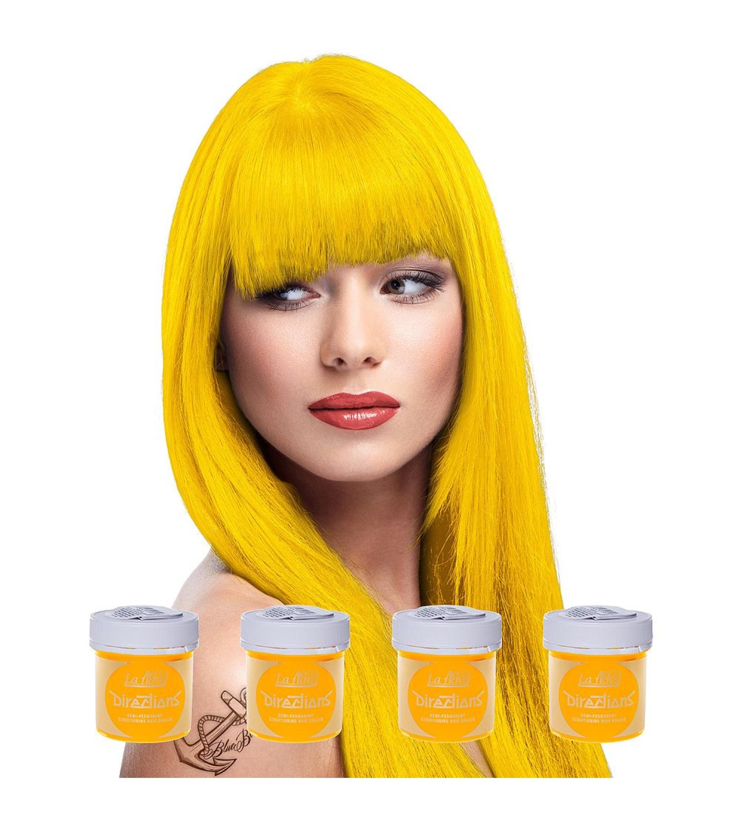 La Riche Directions Semi Permanent Bright Daffodil Hair Colour Dye x 4 - Buy Online on GoSupps.com