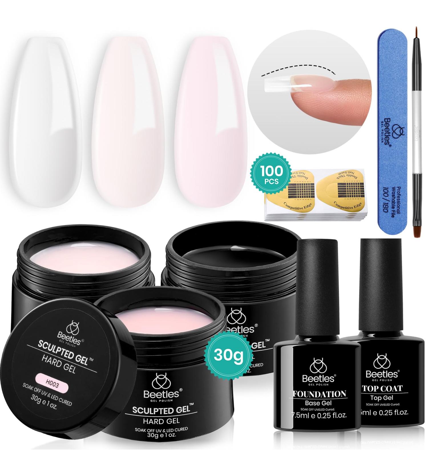 Beetles Builder Gel for Nails - 10 in 1 Nail Kit (30g) | Clear Nude & Pink Hard Gel | Nail Extension & Art | DIY Manicure Gift - Buy Online on GoSupps.com