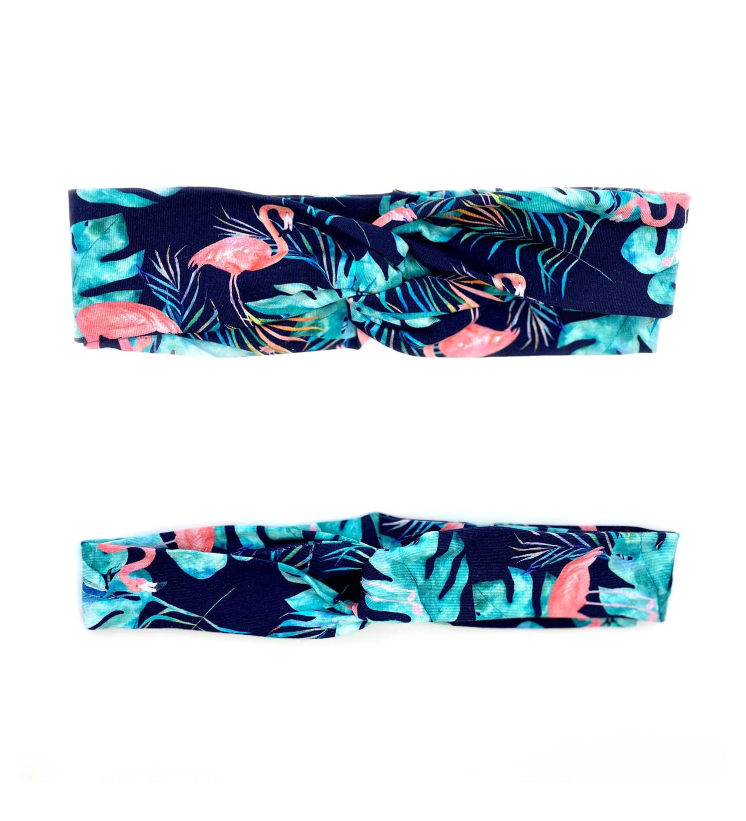 Summer Flamingo Hair Band with Tropical Leaves - Elastic Wide & Narrow Headband in All Sizes - Buy Online on GoSupps.com