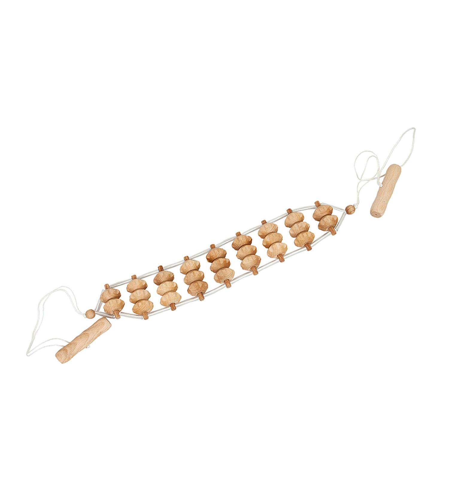 Gravidus Back Massage Belt with Rollers | 47 cm Rolling Surface & Wooden Handles - Ultimate Back Massager for Pain Relief - Buy Online on GoSupps.com