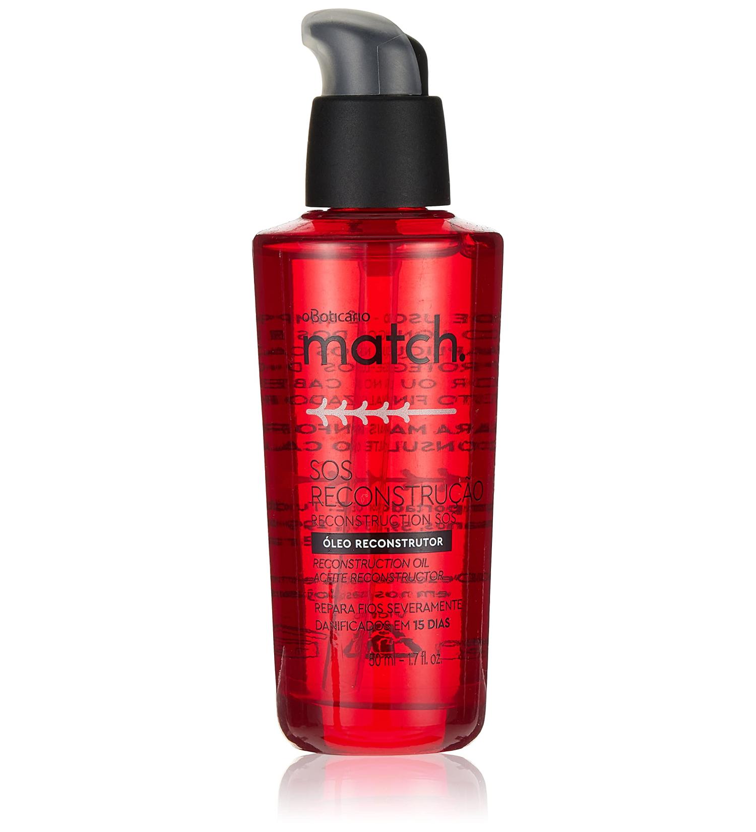 Boticario Match SOS Reconstruction Oil 50ml - Repair & Restore Hair - 1.69 Fl Oz - Buy Online on GoSupps.com