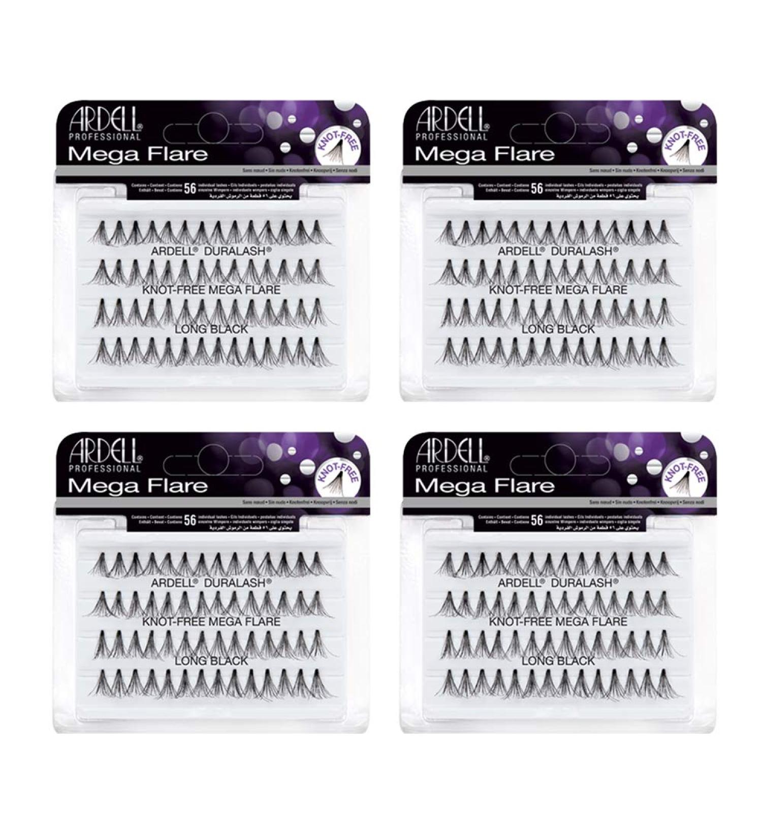 Ardell Mega Individual Knot-Free Long Black False Eyelashes 4 Pack - Buy Online on GoSupps.com