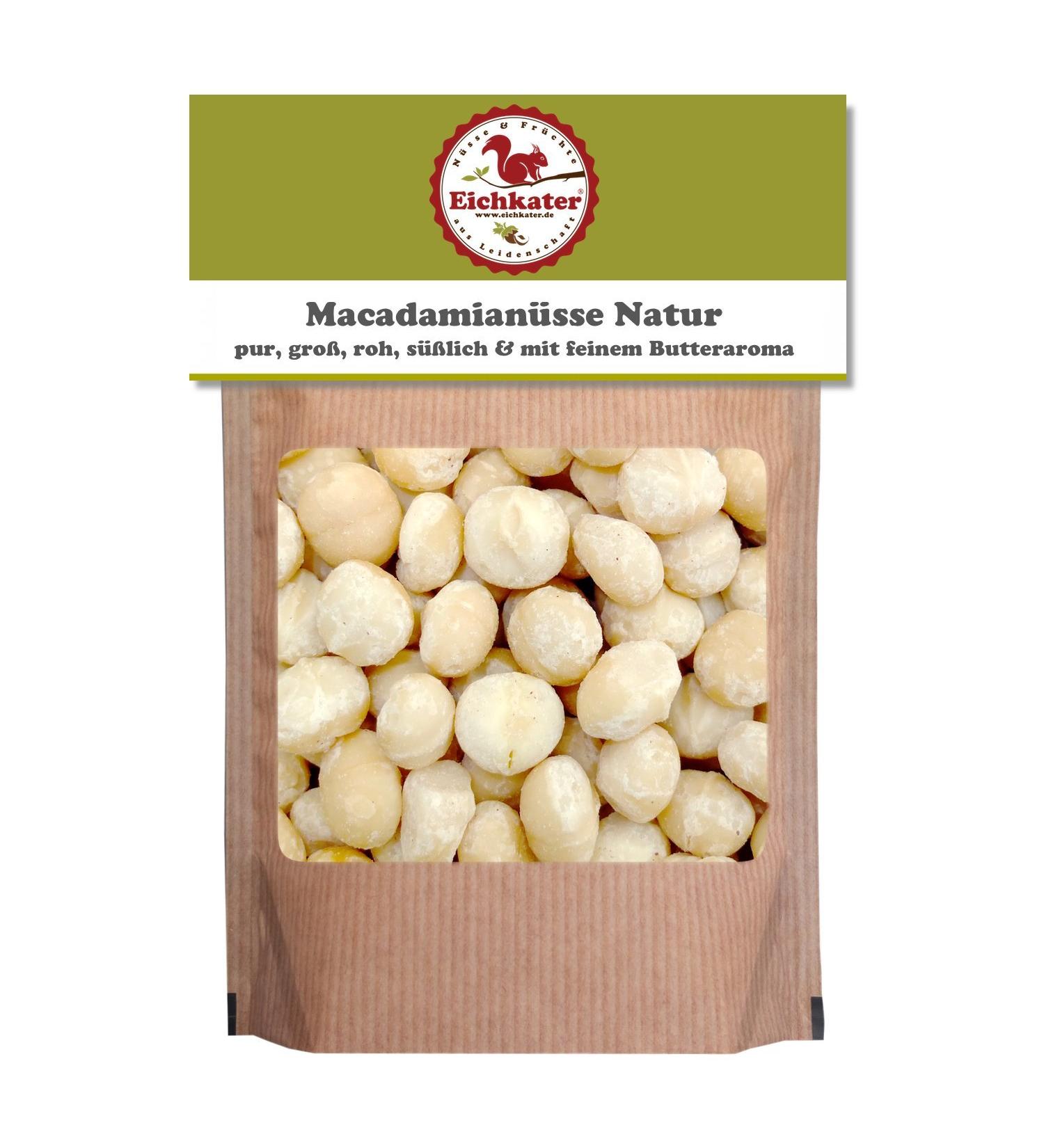 Eichkater Macadamia The Big One - Raw Natural 1-Pack (750g) | Crunchy & Unsalted | Free International Shipping - Buy Online on GoSupps.com