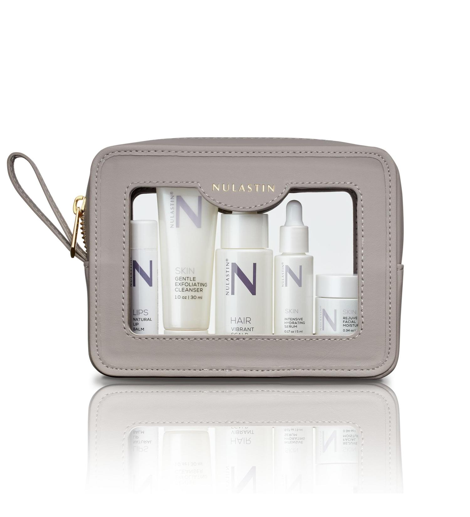 NULASTIN Luxe Travel Size Kit | Mini Face Cream Cleanser Serum & Lip Balm | Premium Hair & Skin Care Set - Shop Internationally - Buy Online on GoSupps.com