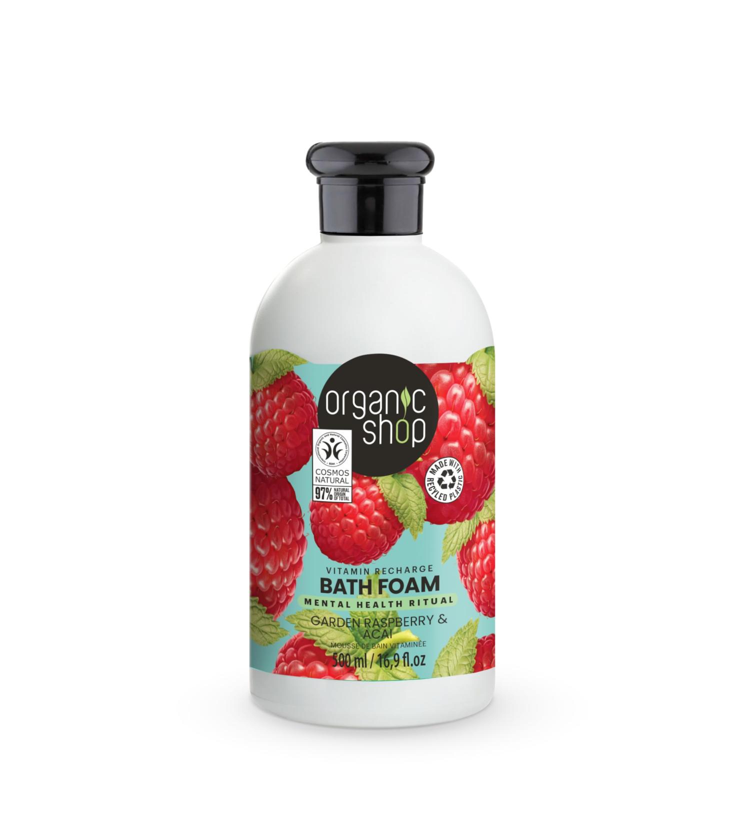 Organic Shop Vitamin Recharge Bath Foam Raspberry & Acai (500ml) - Buy Online on GoSupps.com