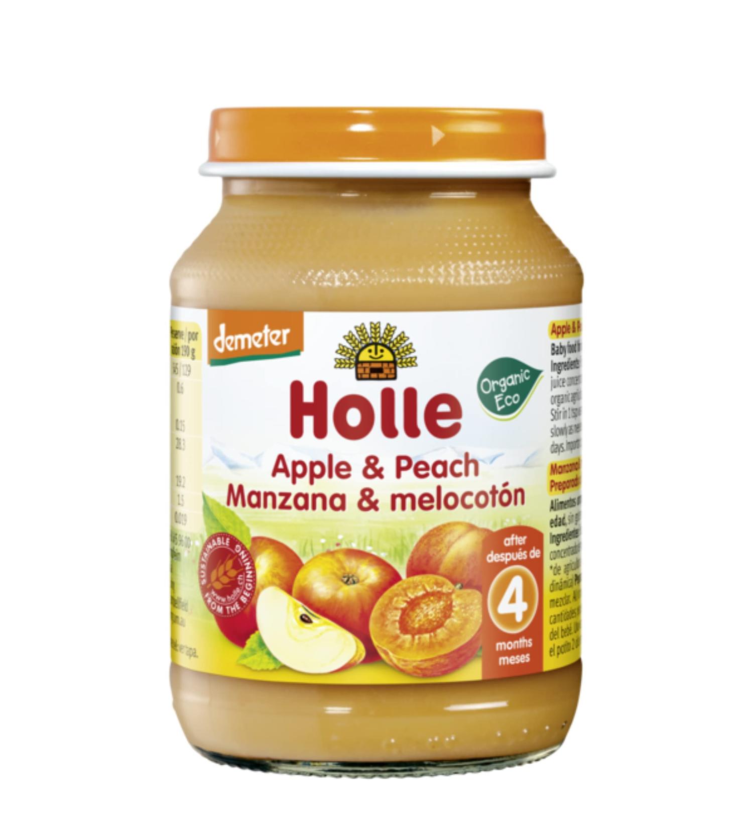  Holle Holle Apple and Peach Fruit Post (+ 4 Months) 190 g - Buy Online on GoSupps.com