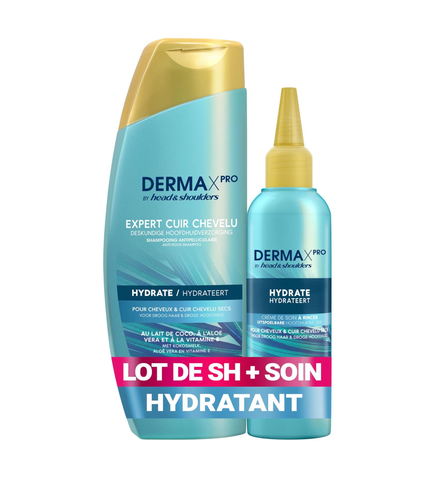 Head & Shoulders DERMAxPRO by Head & Shoulders HYDRATE Moisturizing Anti-Dandruff Shampoo and Rinse-Off Treatment Cream for Dry Scalp - Buy Online on GoSupps.com