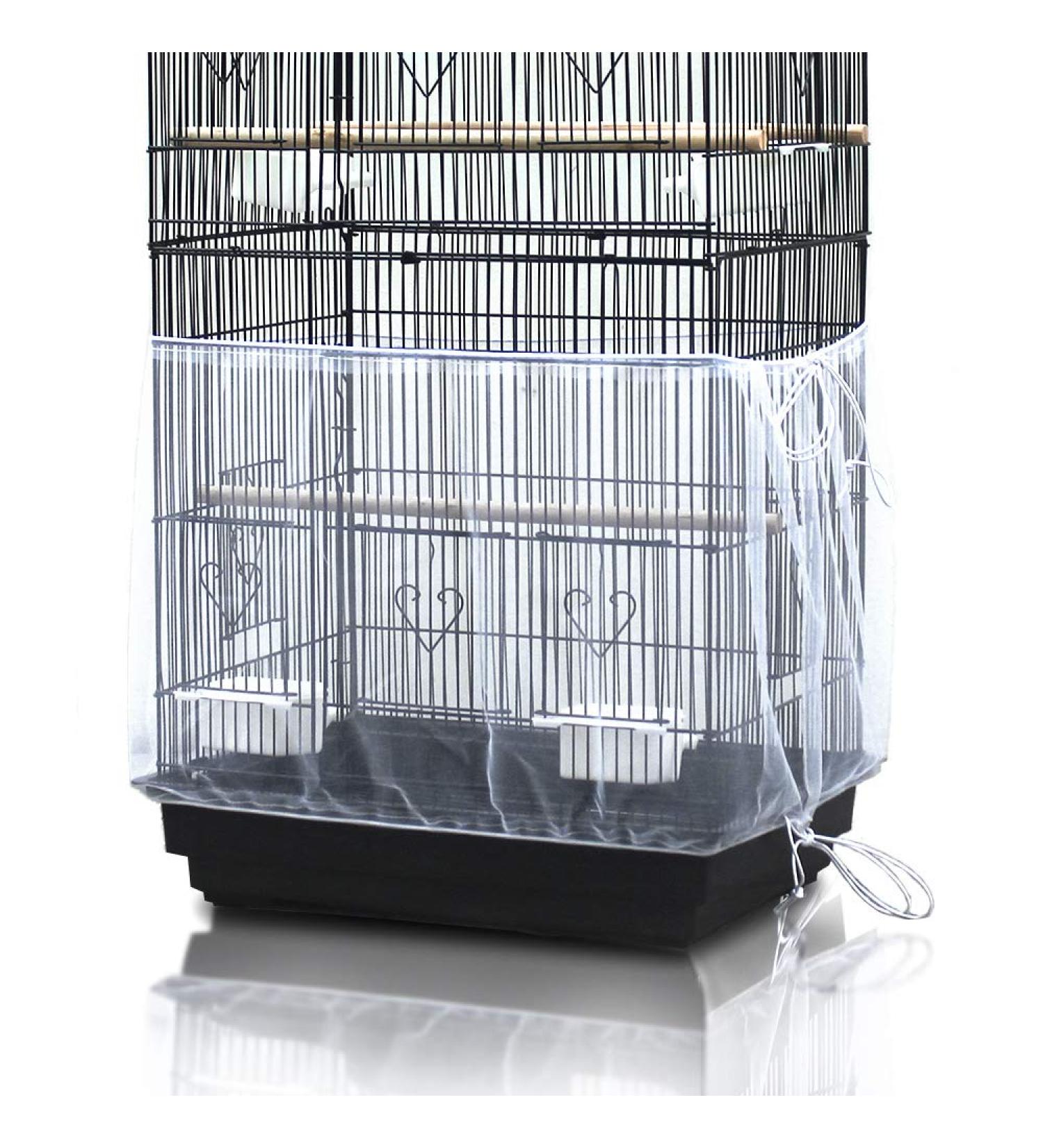 ASOCEA Universal Adjustable Bird Cage Seed Catcher - Nylon Mesh Net for Parrot, Parakeet, Macaw, African Round & Square Cages - Buy Online on GoSupps.com