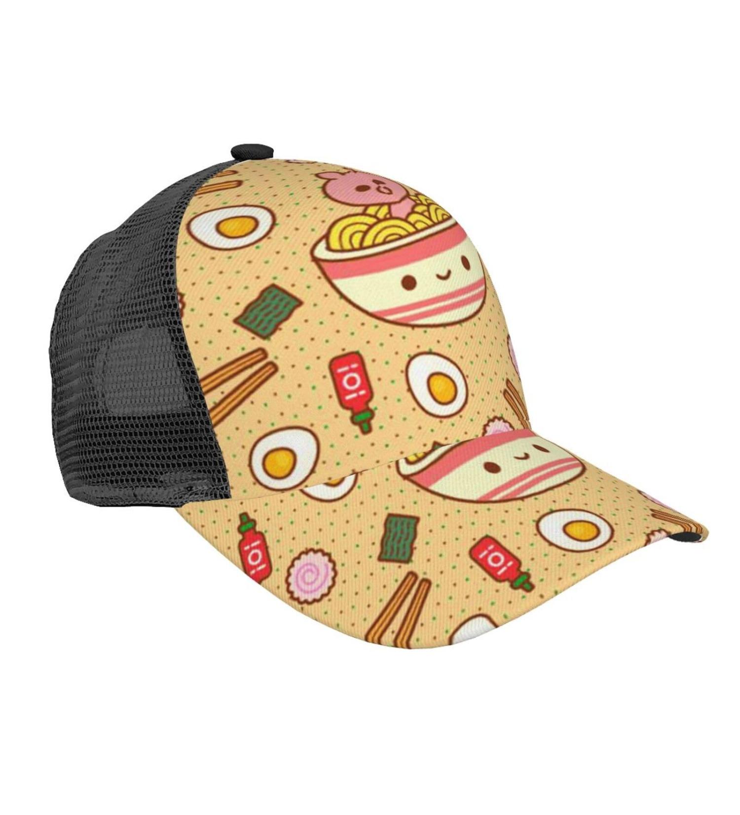 OPSREY Delicious Sweet Ramen Printed Adjustable Mesh Baseball Cap Neutral Sports Cap Delicious Sweet Ramen 5-7 - Buy Online on GoSupps.com