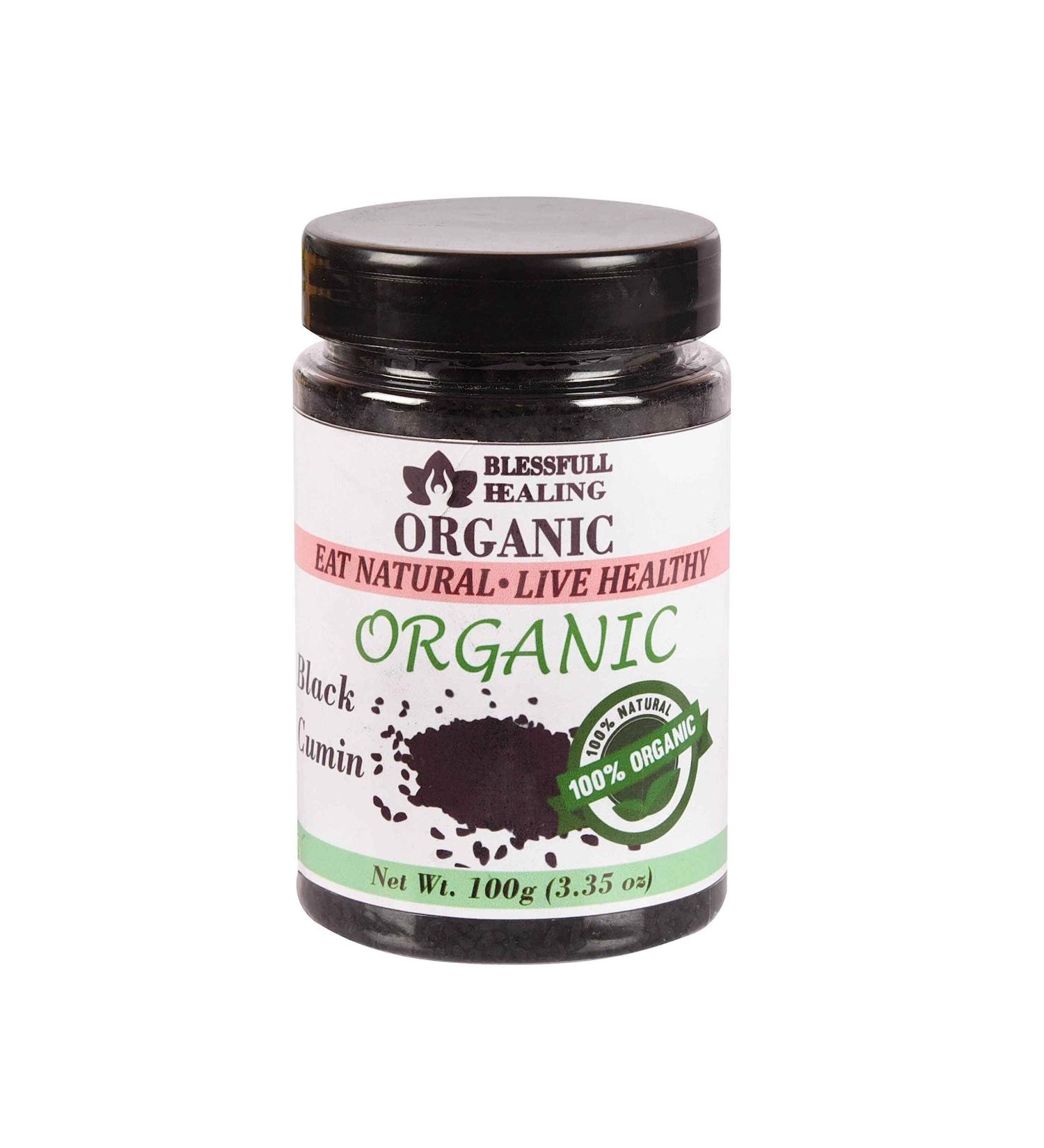 Blessfull Healing Organic Black Cumin 100 Gram Airtight Container (Packing May Vary) 100 Gram 3.35 oz - Buy Online on GoSupps.com