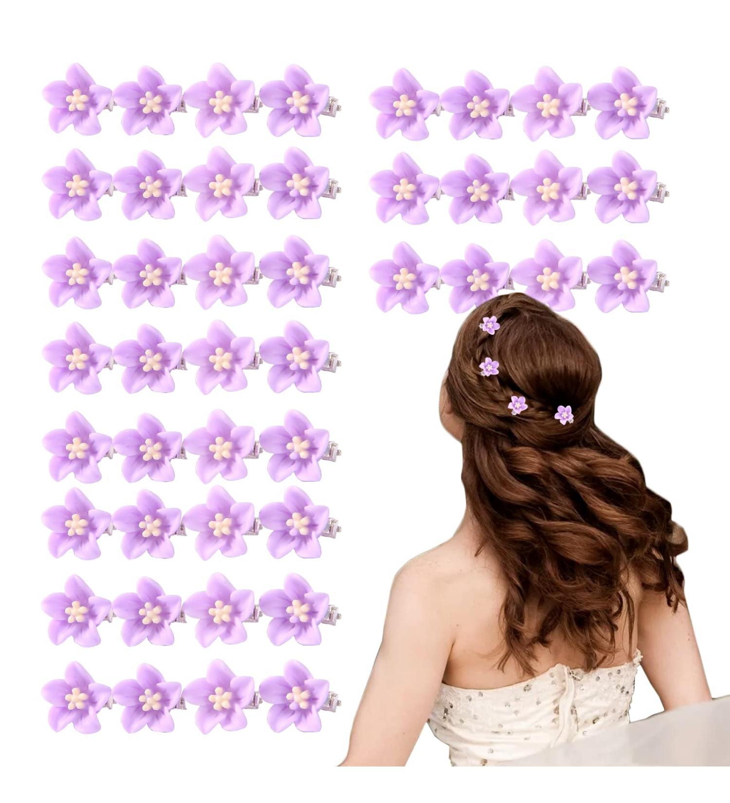 SOVOEY 30pcs Purple Hair Accessories: Mini Flower Hair Clips & Barrettes for Girls & Women - Wedding Decorative Pins - Buy Online on GoSupps.com