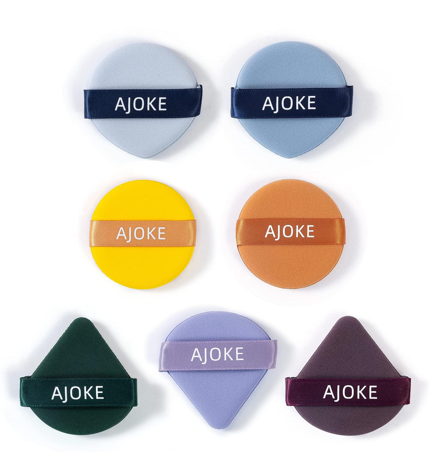 AJOKE 7Pcs Triangle & Round Powder Puff Set for Liquid Foundation - Starry Sky Series - Buy Online on GoSupps.com