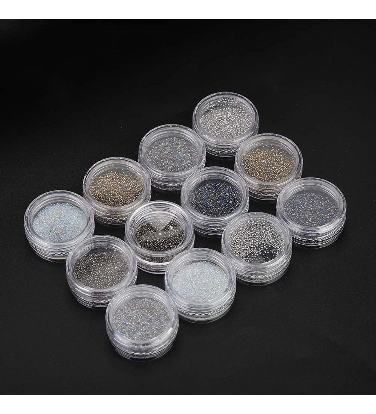 12 Grid DIY Nail Beads Plastic Nail Glitter Rhinestones Nail Art Decoration Manicure Tool Accessory DIY Nail Tip Ornament Beauty Nail Art 3D Decorations - Buy Online on GoSupps.com