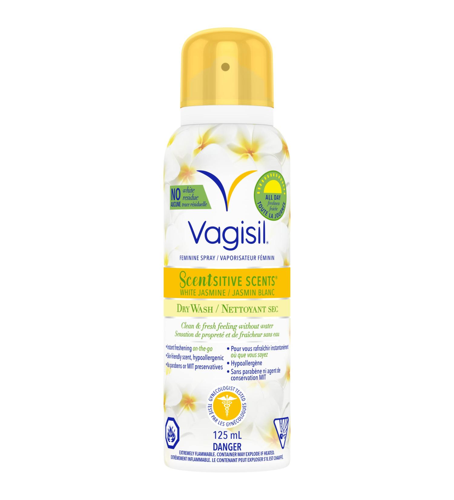 Vagisil Feminine Freshening Spray for Intimate Areas and Sensitive Skin Scentsitive Scents pH Balanced and Gynecologist Tested 125mL White Jasmine - Buy Online on GoSupps.com