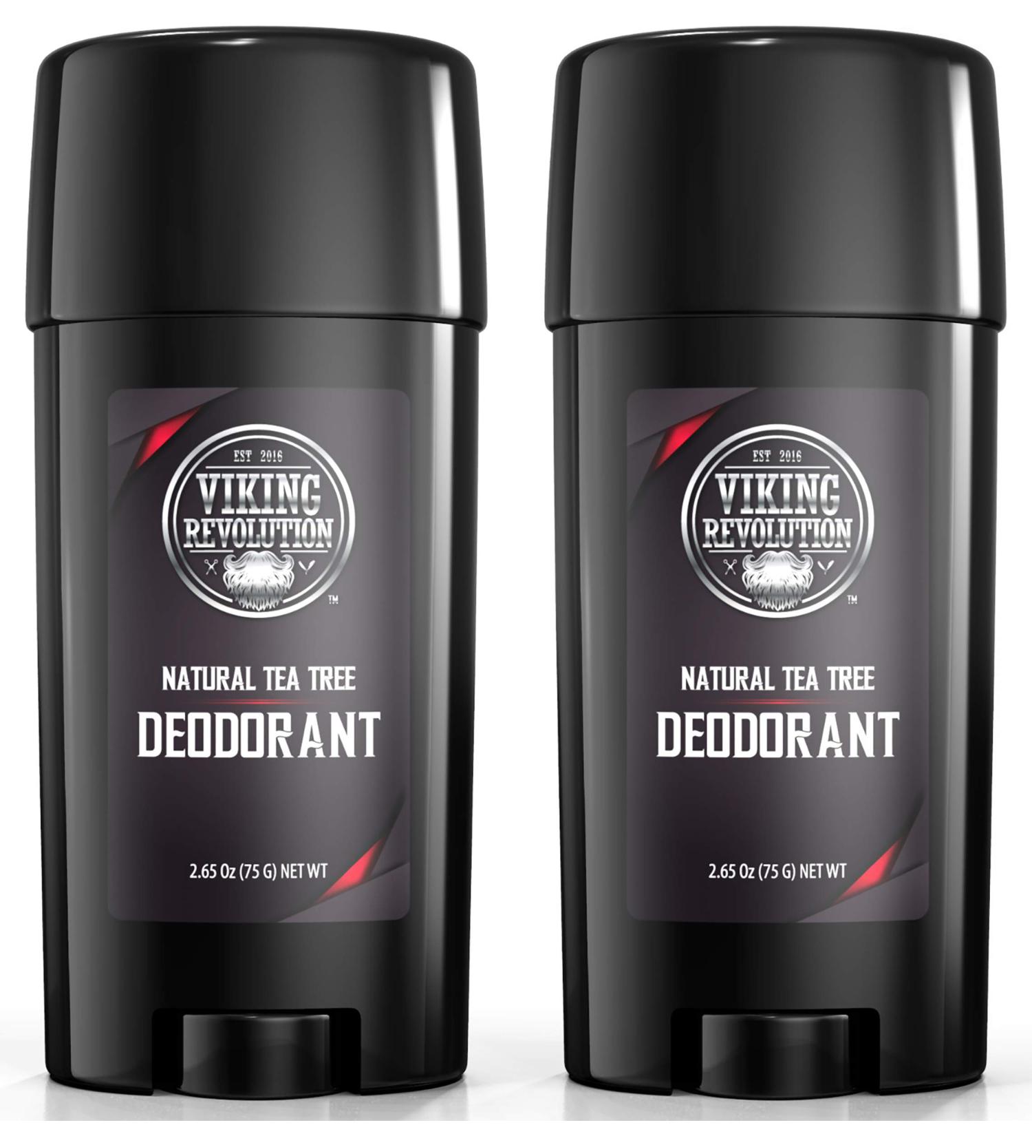 Aluminum-Free Natural Deodorant for Men - Tea Tree Odor Protection 2-Pack 2.65oz - Buy Online on GoSupps.com