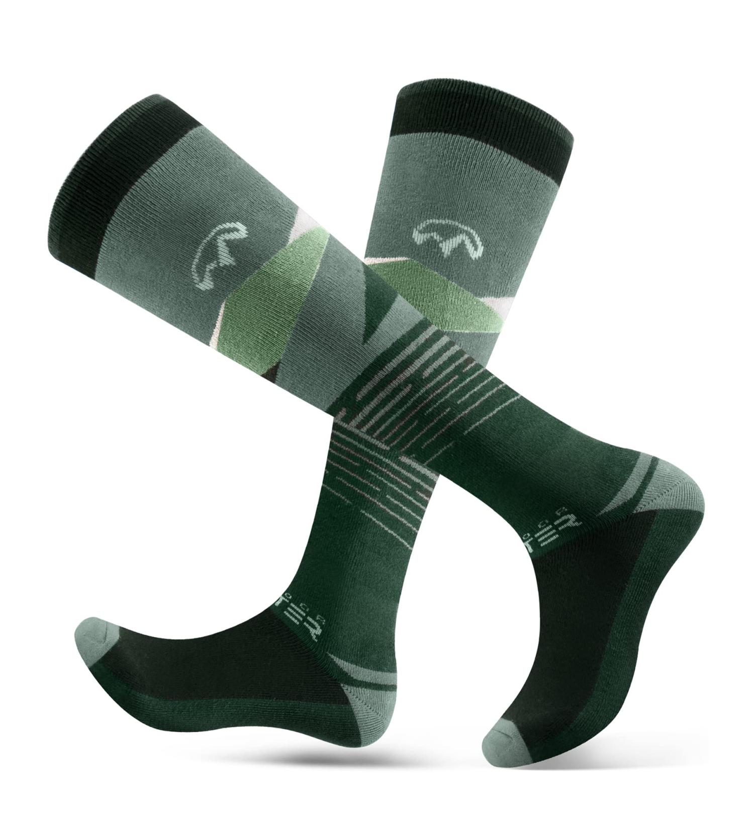 Shop Outdoormasters Men's Ski Socks - Breathable Thermal Over the Calf Design Anti-Slip 2 Pairs Bundle Military Green - Perfect for Snowboarding & Outdoor Sports - Buy Online on GoSupps.com