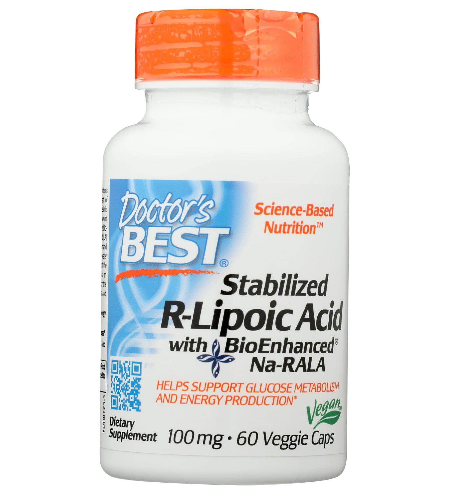 Doctors Best Lipoic Acid - 60 Veg Capsules | Premium Antioxidant for Optimal Health - Shop Internationally - Buy Online on GoSupps.com