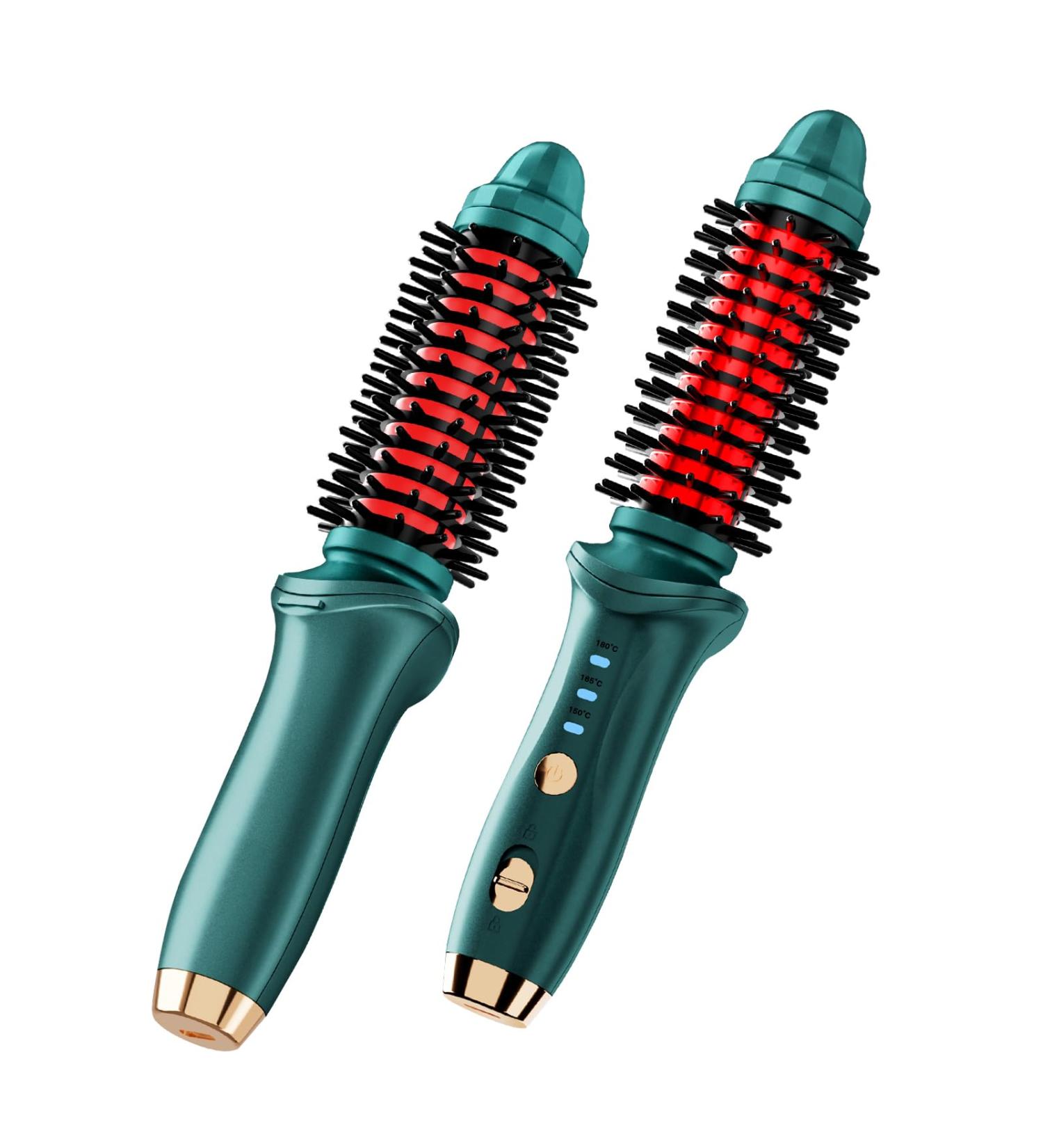Cordless Portable Curling Iron Brush for Women | Instant Hair Curler & Styler with Tourmaline Ceramic Barrel - Perfect for Travel (Blue - Buy Online on GoSupps.com