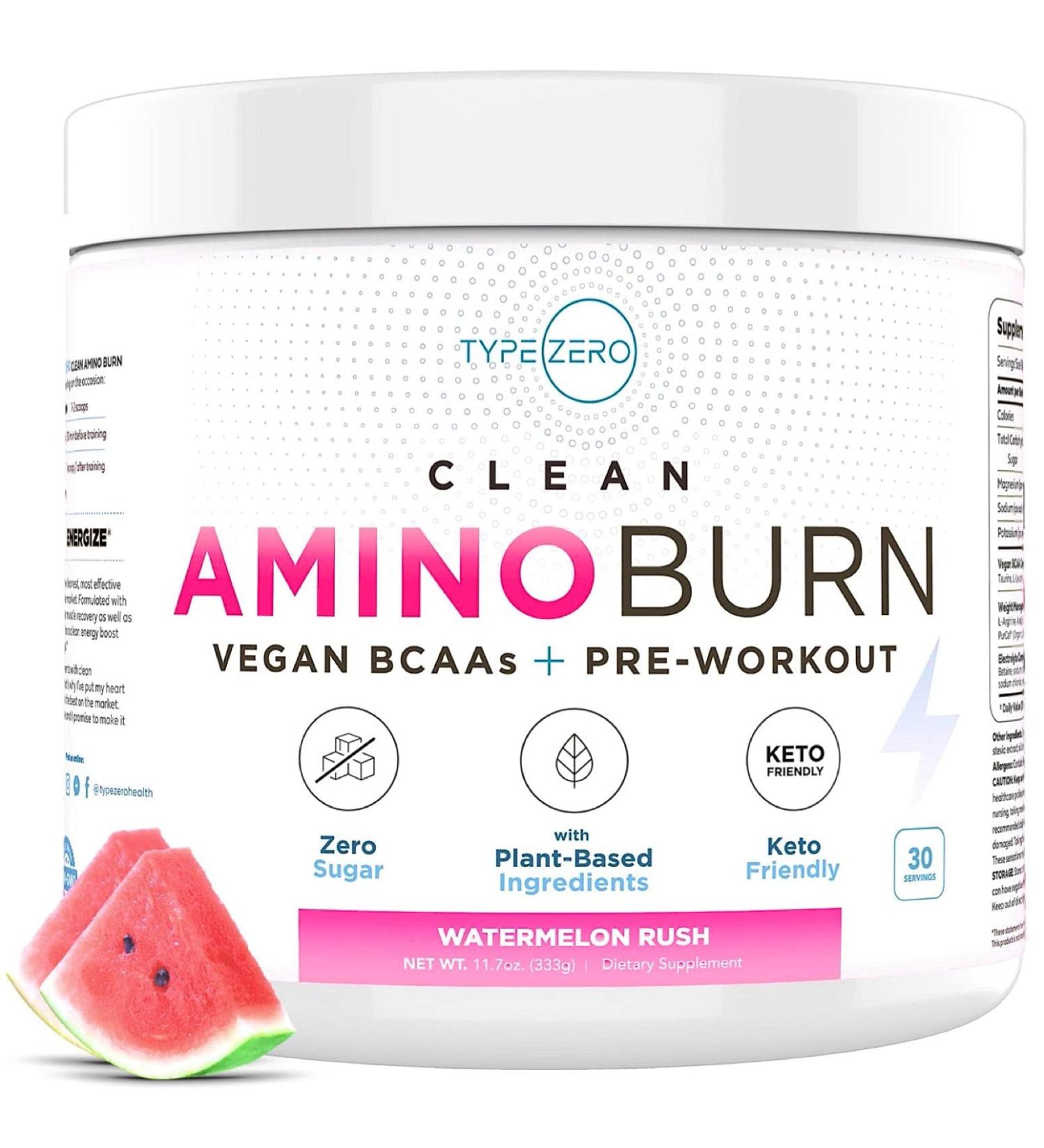 AminoBurn - Vegan Amino Acids Energy Pre Workout Drink for Women/Men (Watermelon) Sugar-Free Energy Drink Powder & Amino Acids Supplement - Natural Preworkout Energy and Fat Burner Weight Loss Drink Watermelon Rush 30 Servâ¦ - Buy Online on GoSupps.com