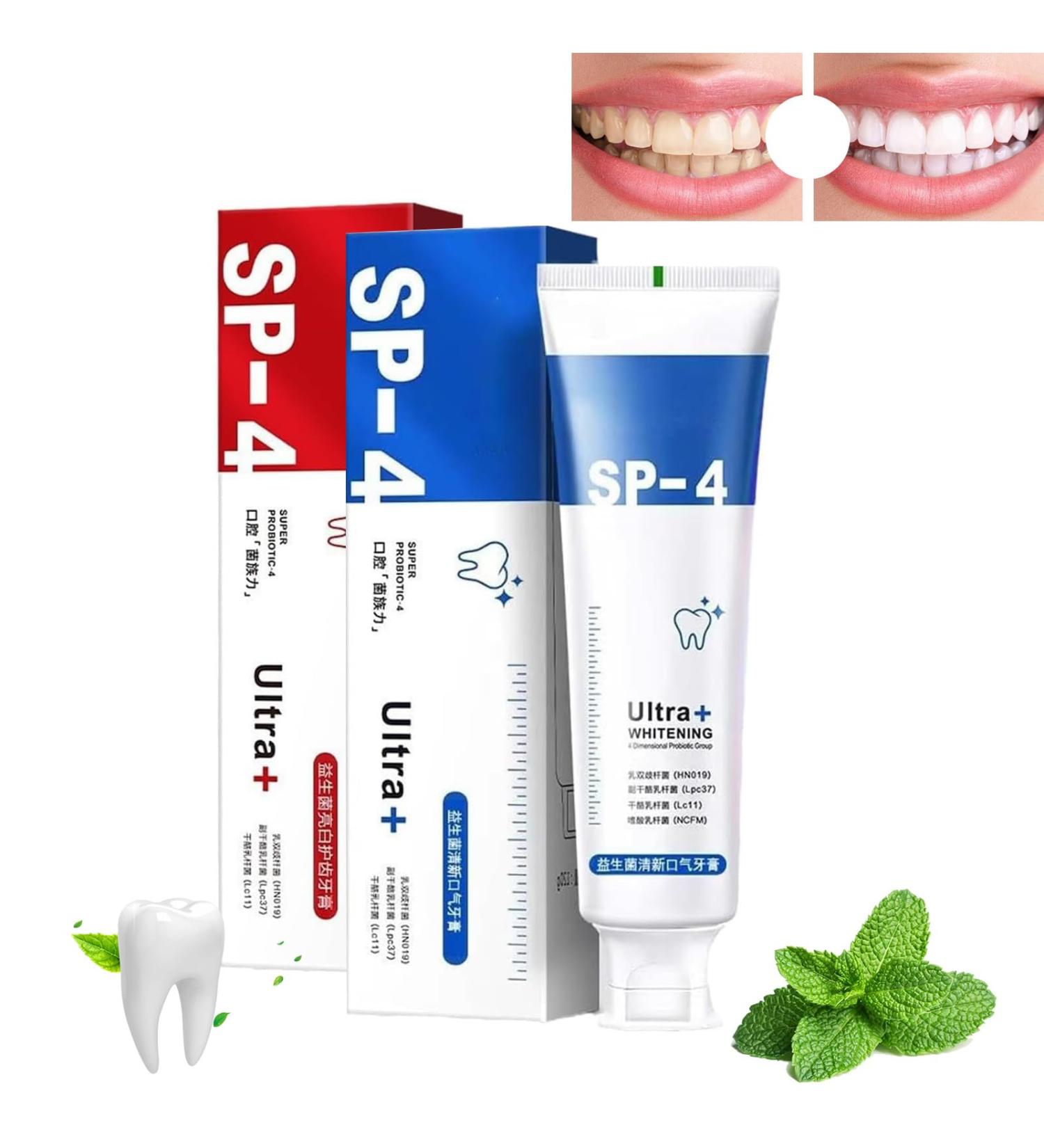 SP-4 Ultra Whitening Toothpaste | Yayashi Probiotic Formula for Stain Removal & Healthy Teeth International Shipping Available - Buy Online on GoSupps.com