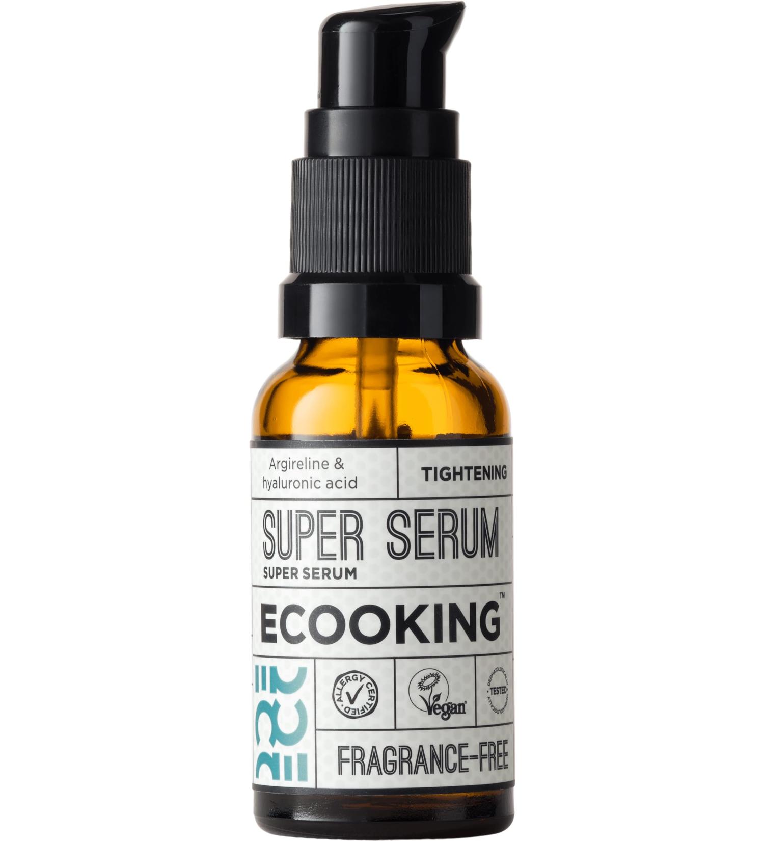 Ecooking Anti-Aging Super Serum 20ml - High-Dose Hyaluron Serum with Hexapeptide-8 - Moisturizes Boosts Glow Minimizes Fine Lines Firms Skin - Buy Online on GoSupps.com