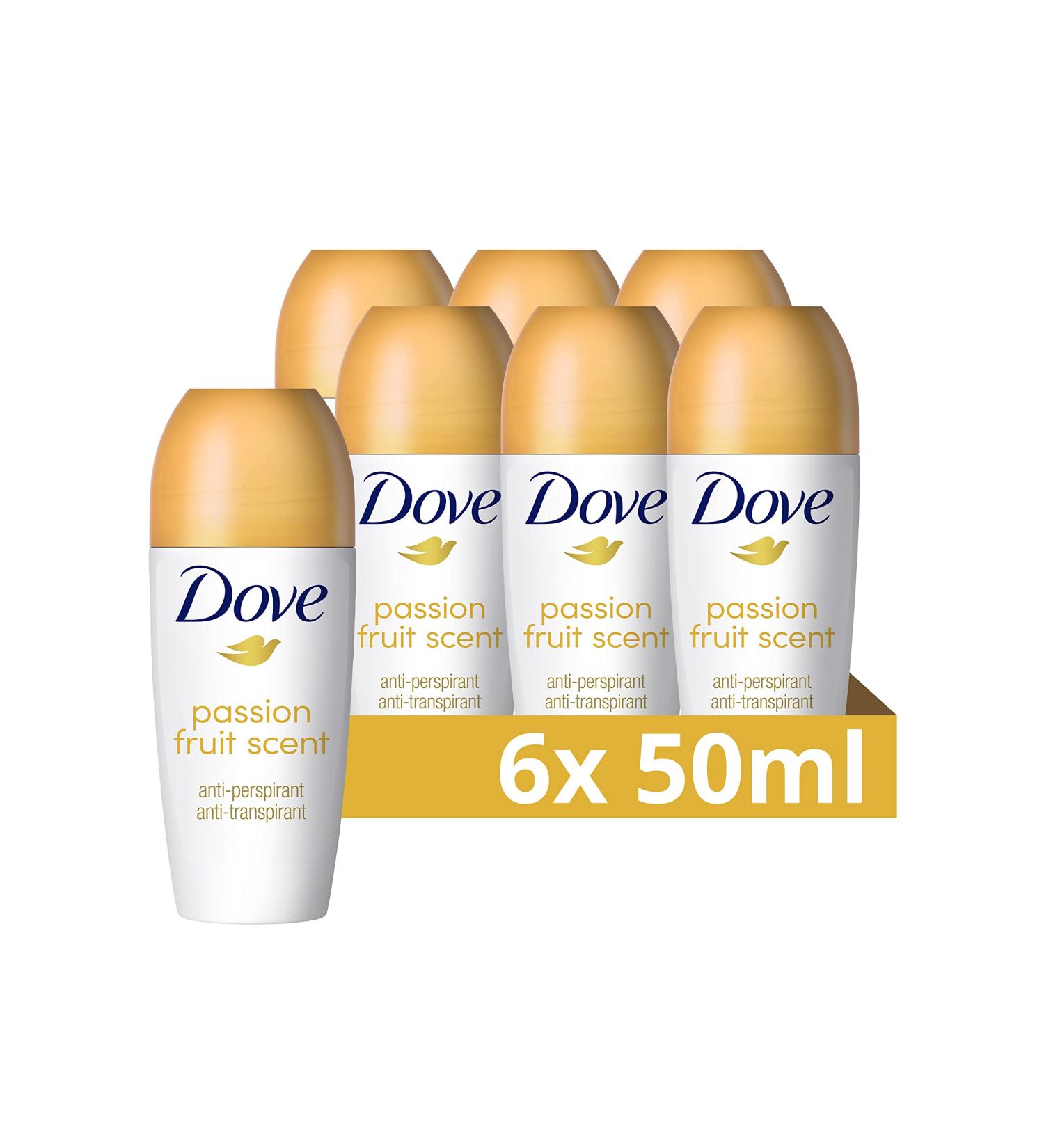 Dove Advanced Care Go Fresh Passion Fruit Scent Anti-perspirant Deodorant pack of 6 with Triple Moisturising technology roll-on for 48 hours of protection 50 ml Fresh 8.33 ml (Pack of 6) - Buy Online on GoSupps.com