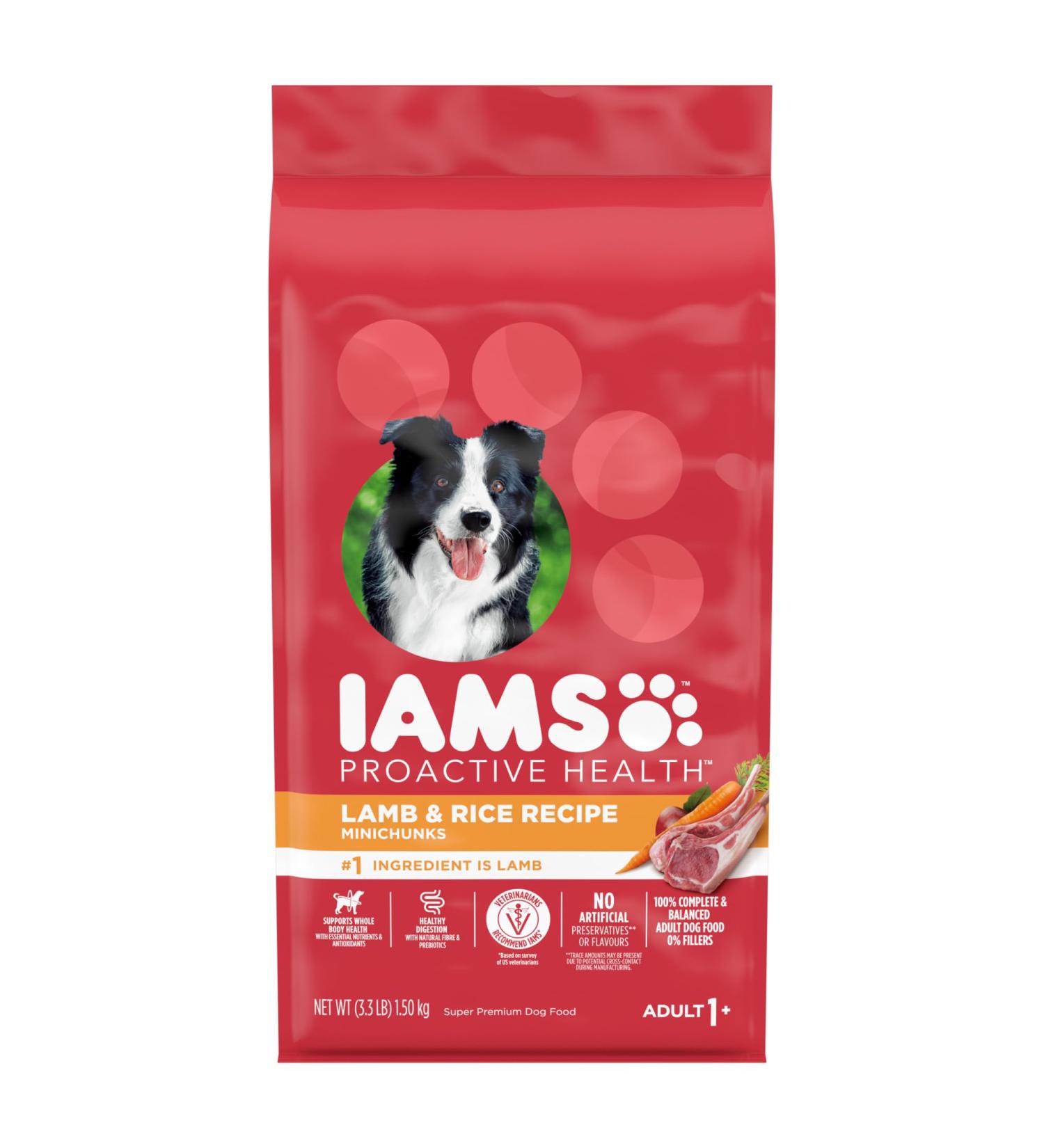 IAMS PROACTIVE HEALTH Dog Food Dry Minichunks Adult Lamb & Rice Recipe 1.50kg Bag 1.5 kg Dog Food - Buy Online on GoSupps.com