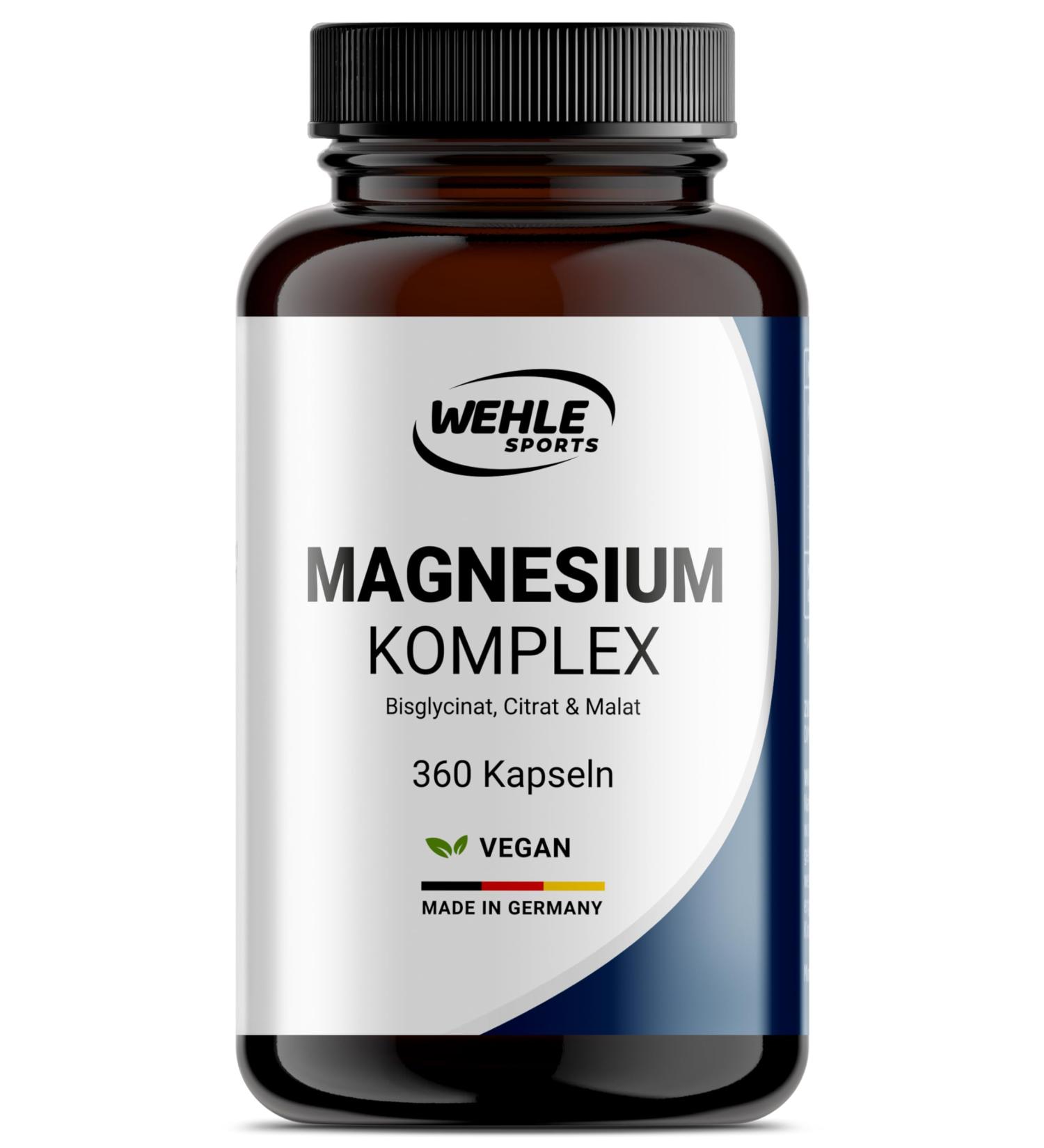 High Dose Magnesium 2250 mg - 360 Vegan Capsules | Magnesium Bisglycinate Citrate & Malate Complex | International Shipping Available - Buy Online on GoSupps.com
