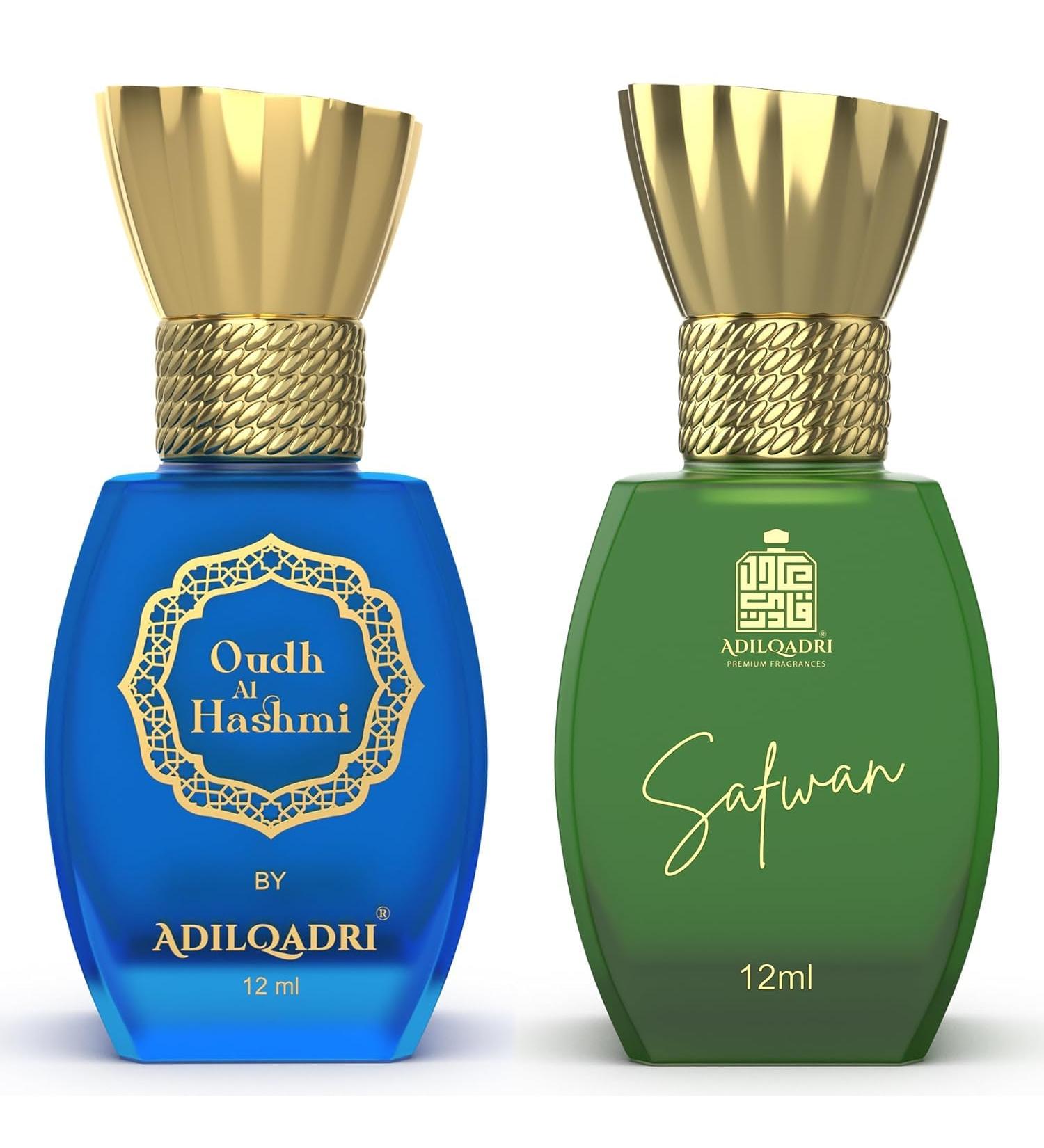 Adil-Qadri Oudh Al Hashmi & Safwan Attar Combo | Sweet Arabic & Fruity Scent | Long Lasting Non-Alcohol Roll-On Attar For Men & Women | Pack of 2-12ML Each