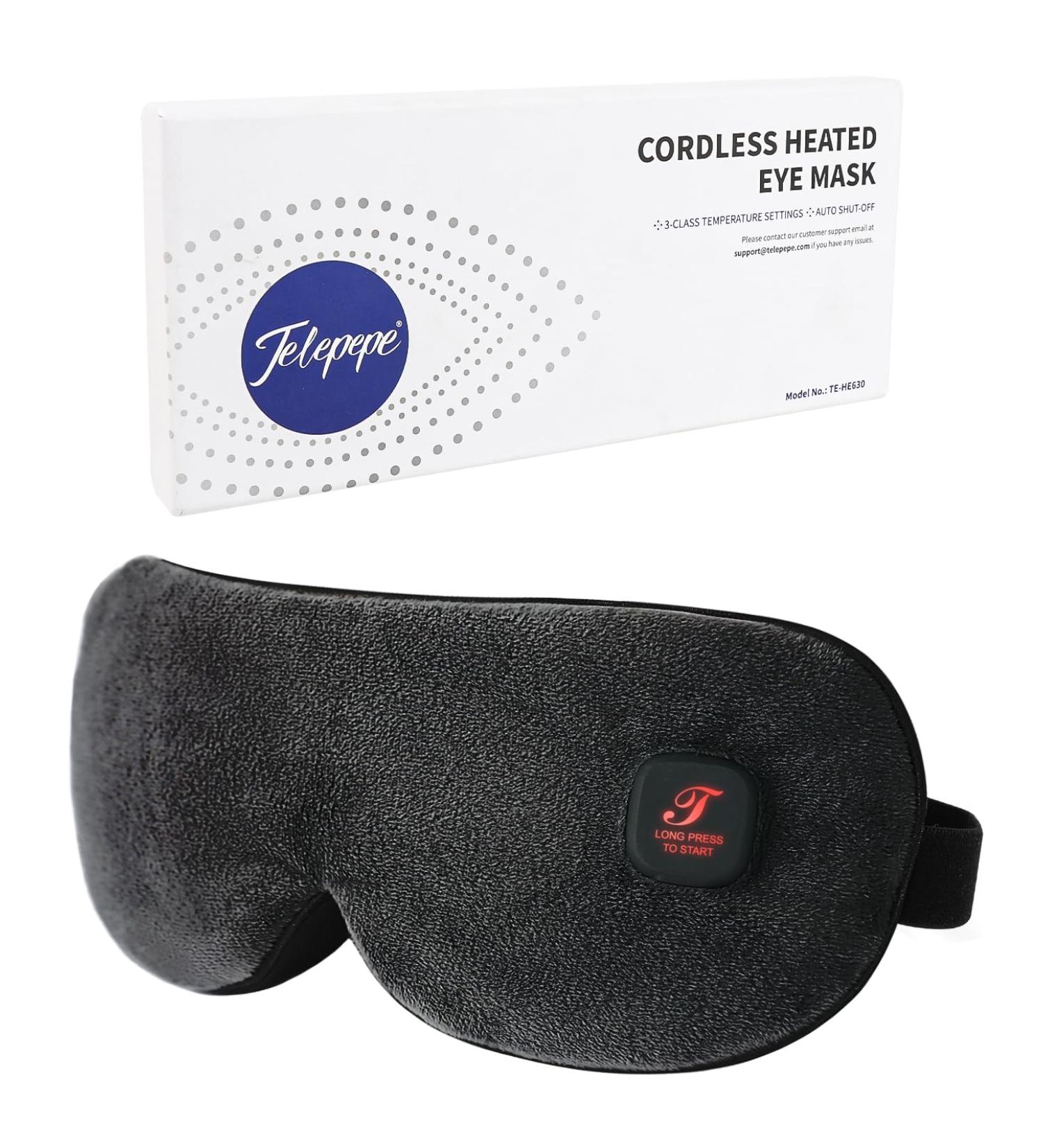 Buy Heated Eye Mask | Cordless Warm Eye Compress for Dry Eyes & Blepharitis - Rechargeable & Washable Cover (Black) - International Shipping Available - Buy Online on GoSupps.com