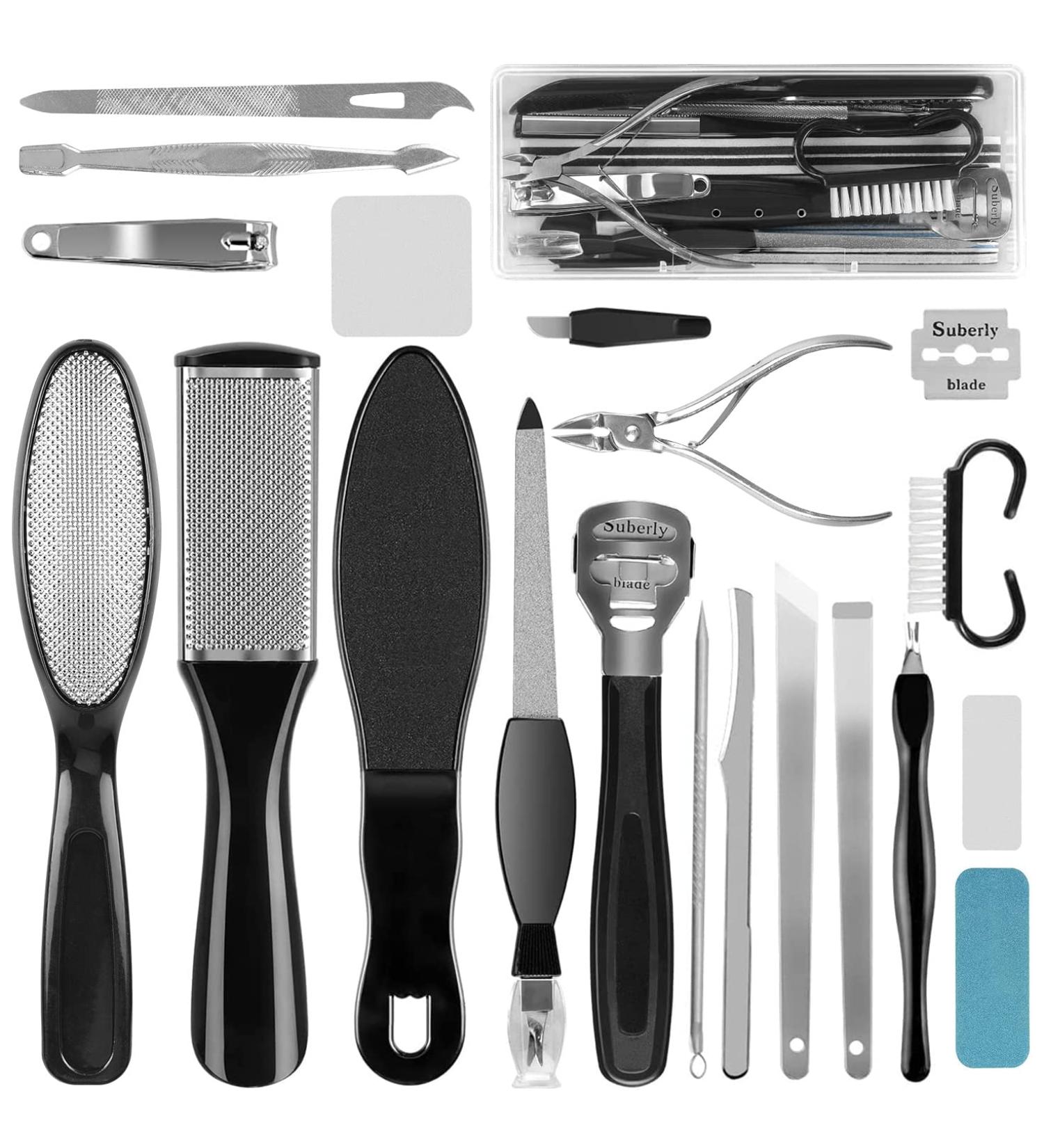 Professional 36-in-1 Stainless Steel Pedicure Kit | Foot Care Set for Callus Removal & Skin Exfoliation - Pedicure Supplies - Buy Online on GoSupps.com