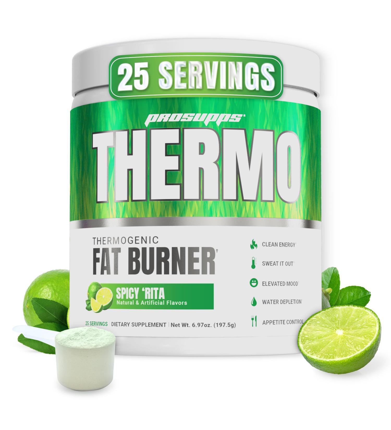 PROSUPPS Thermogenic Fat Burner Powder Spicy Rita - Weight Loss & Metabolism Booster Pre Workout Supplement for Women & Men - Supports Appetite Control & Boosts Energy - Gluten-Free - 25 Servings - Buy Online on GoSupps.com