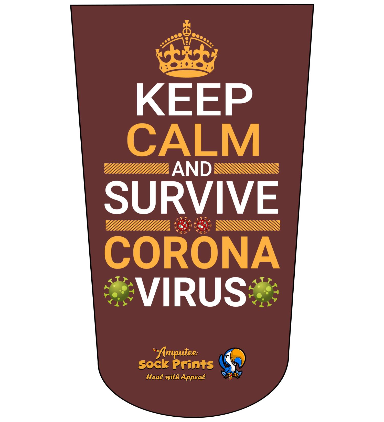 Keep Calm & Survive Corona V1 3Ply Stump Sock by Heal with Appeal - Amputee Essential - Buy Online on GoSupps.com
