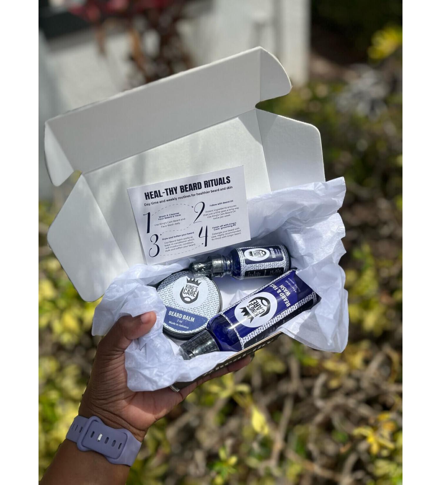 3 Step Beard Care Kit - Cleanse Nourish and Style Your Beard with Wash Balm & Oil - International Shipping Available - Buy Online on GoSupps.com