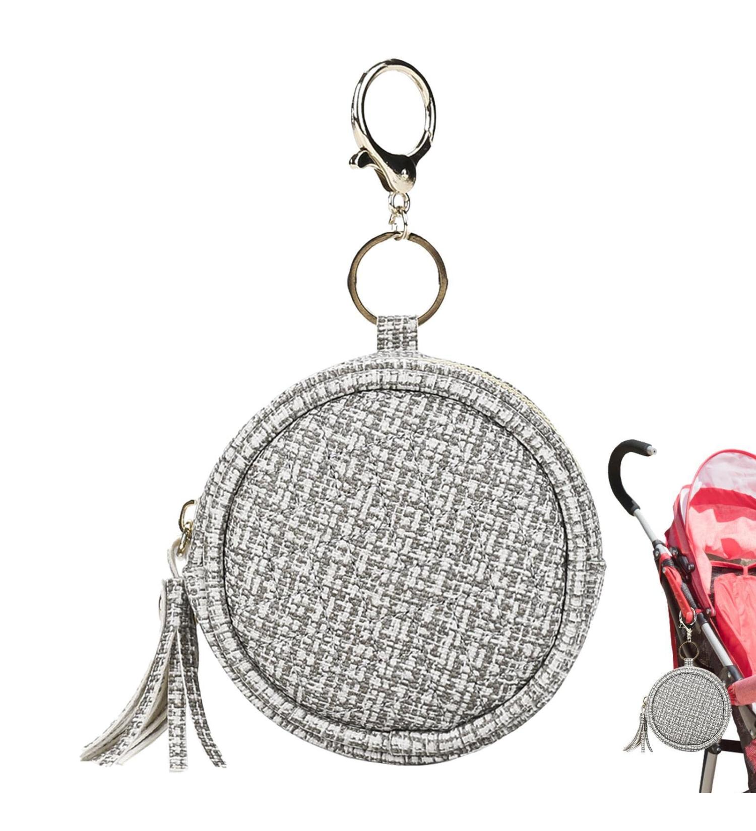 Bexdug Pacifier Bag | Diaper Bag Pacifier Holder with Locking Key & Storage Pod | Light Gray - Buy Online on GoSupps.com