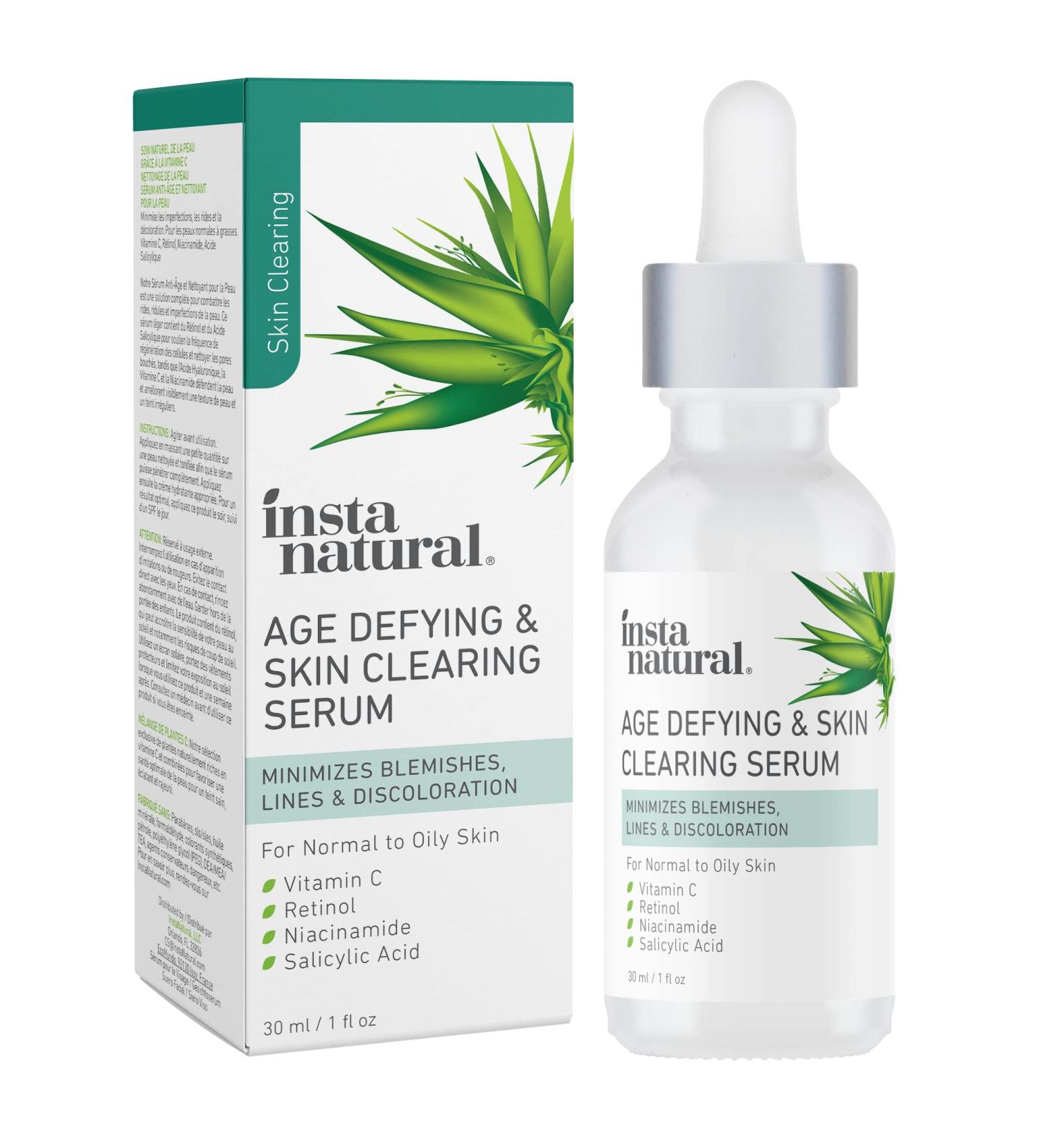 InstaNatural Age-Defying Serum | Anti-Aging & Skin Clearing | 1 fl oz - Buy Online on GoSupps.com