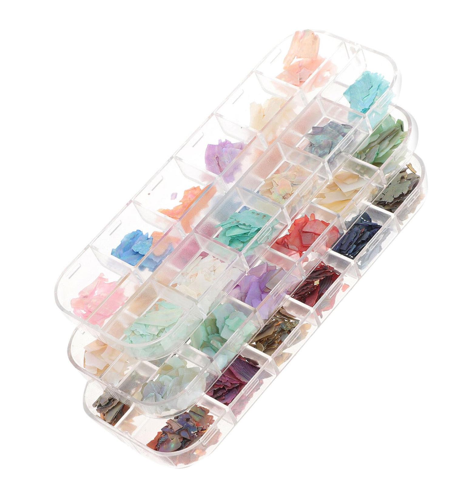TOVINANNA 36 Grids Nail Art Seashell Sequins 3D Irregular Seashell Nail Art DIY Paillette Seashell Slices UV Gel Mermaid Sequins Decorations for Nail Art - Buy Online on GoSupps.com