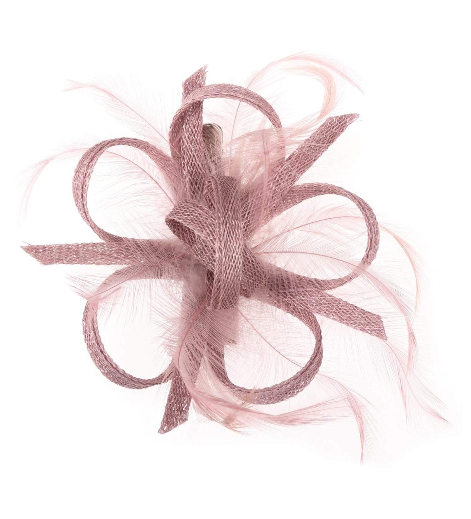 McBURN Clip Fascinator Hair Accessory - Italian-Made Headpiece for Ladies | Spring-Summer Old Pink Occasion Hat | Perfect for Weddings & Events - Buy Online on GoSupps.com