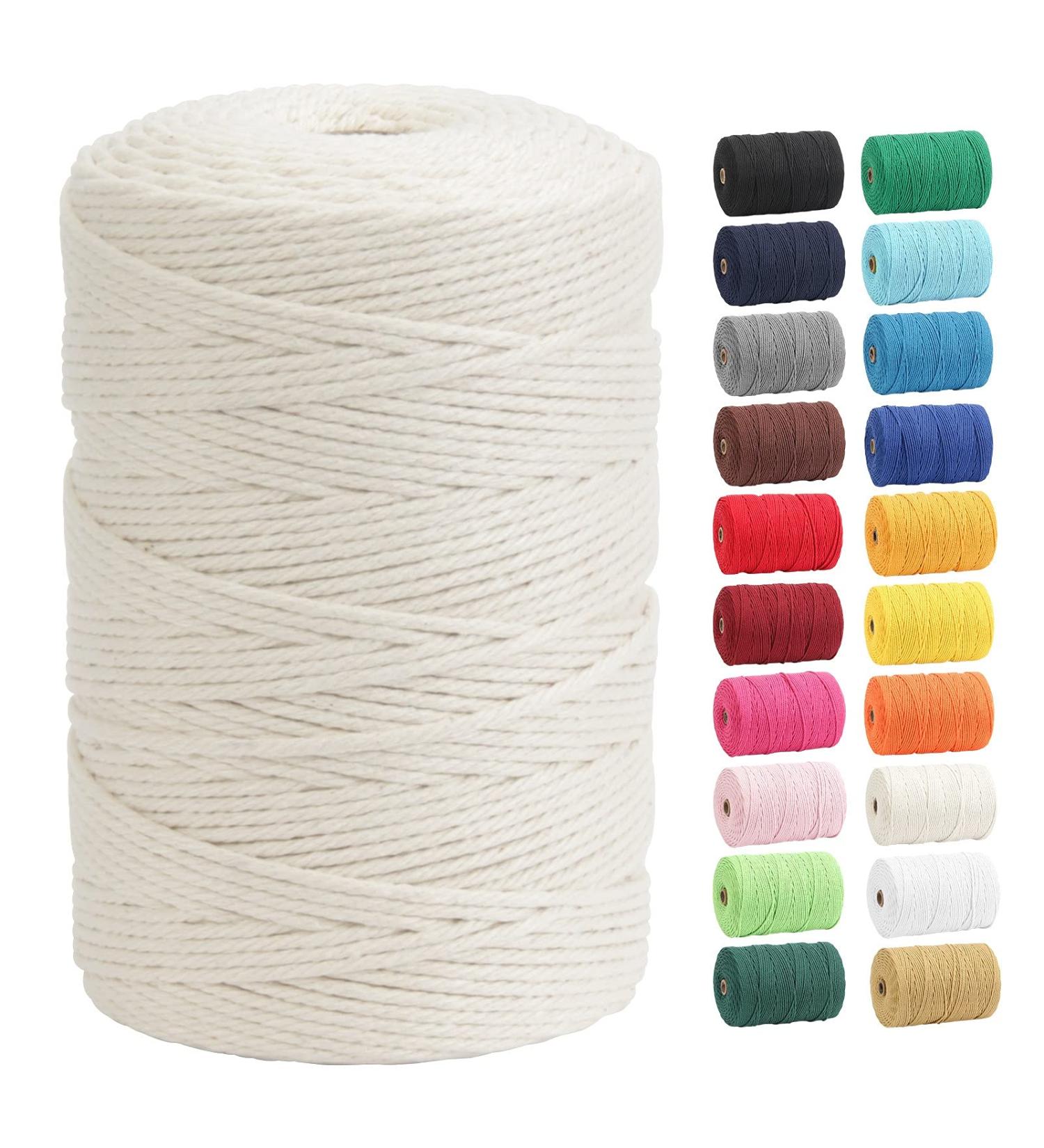 DAOFARY 3mm x 328 Yards Natural Cotton Macrame Cord for DIY Crafts and Home Decor - Beige - Buy Online on GoSupps.com
