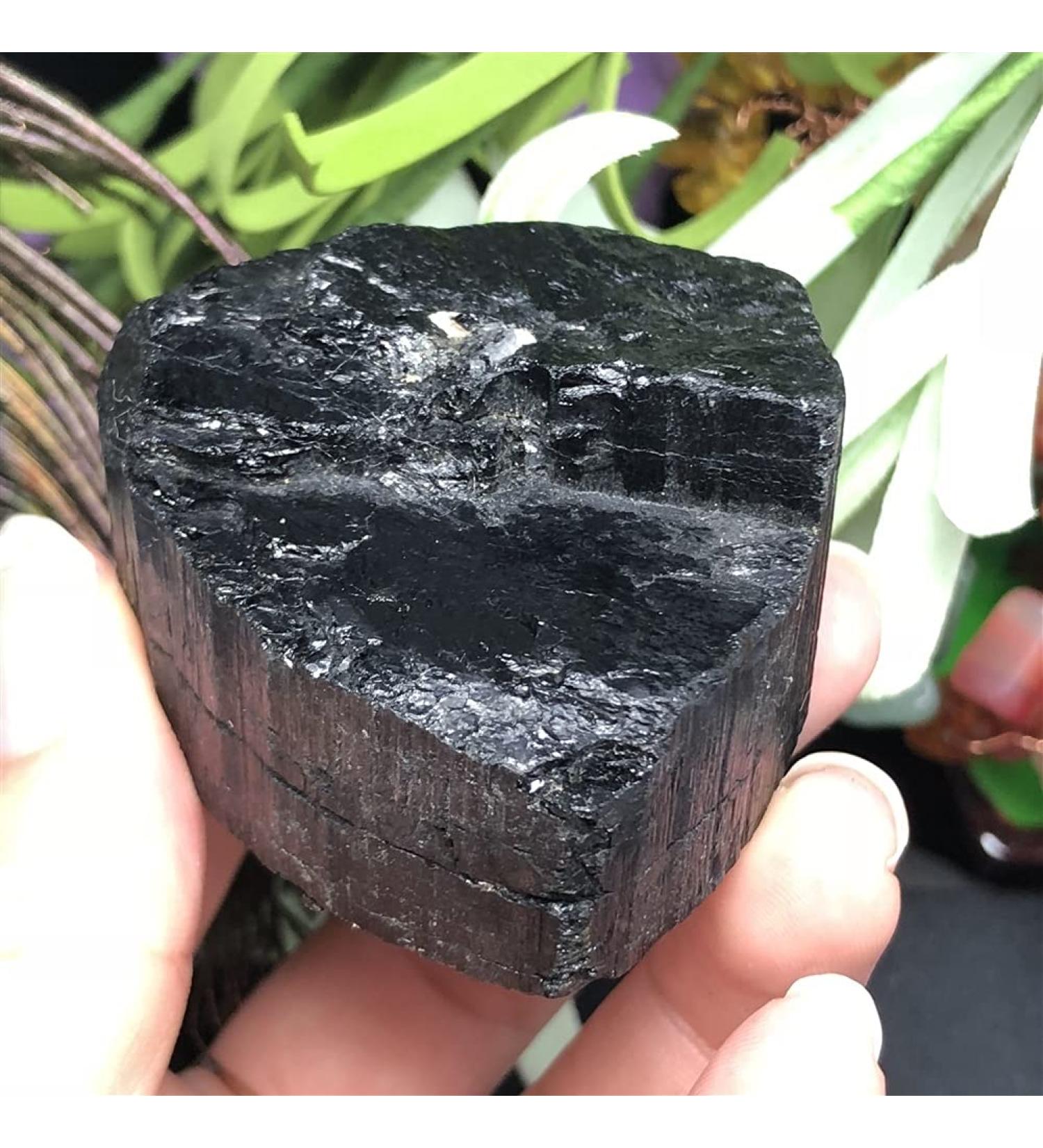 Natural Pure Black Tourmaline Block Home Decoration Reiki Stone ERTEYIN - Buy Online on GoSupps.com